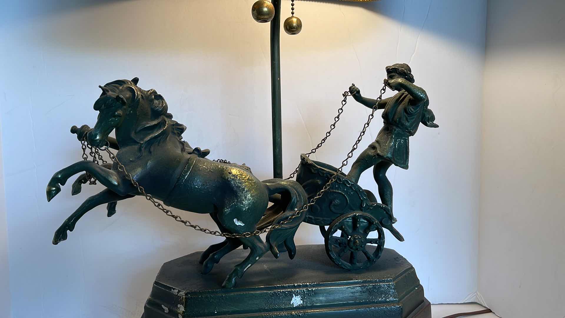 Photo 3 of FRENCH EMPIRE NEOCLASSICAL ROMAN GLADIATOR TOLE LAMP H 25”