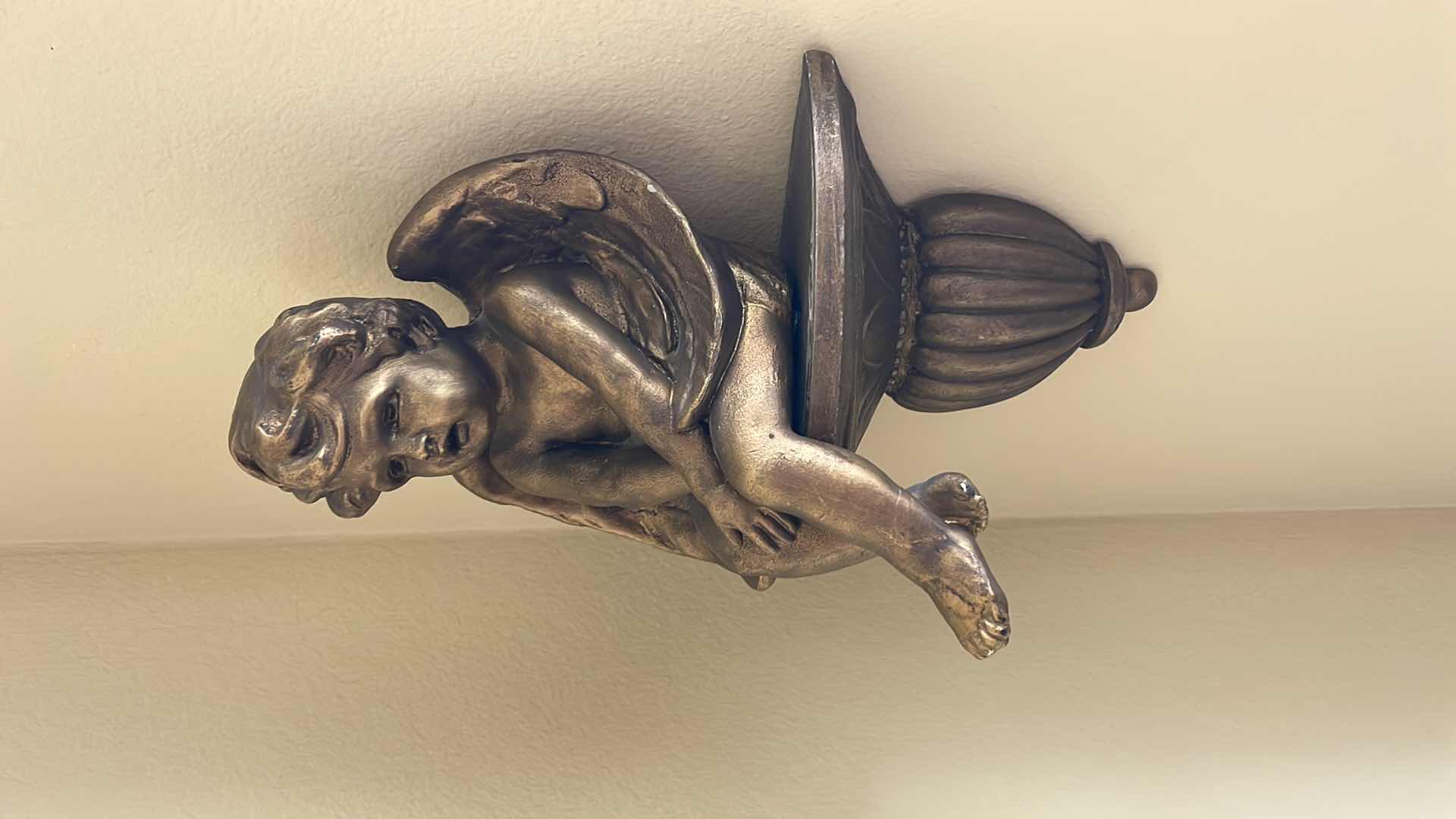 Photo 2 of BRONZE ANGEL FIGURINE WALL ART 17”