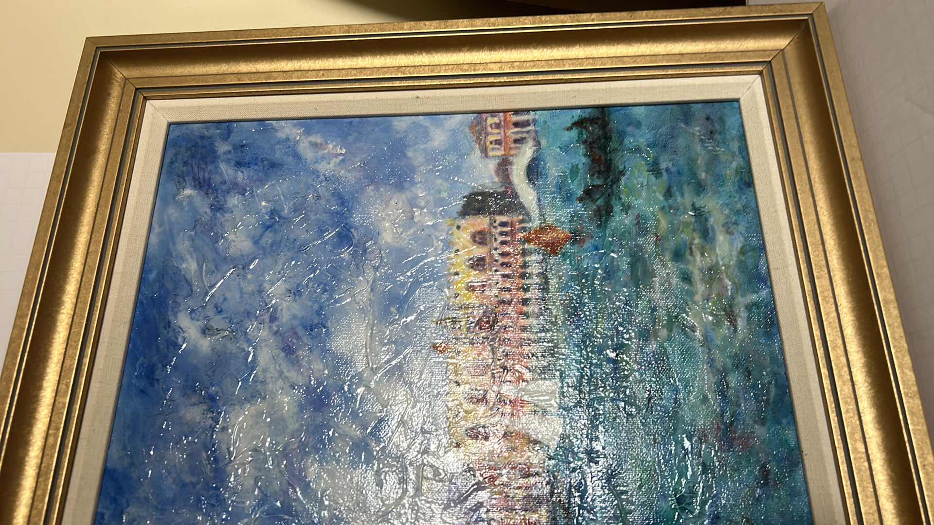 Photo 6 of RENOIR (VENICE THE DOGE'S PALACE) TEXTURED PAINT ON CANVAS FRAMED ARTWORK 24” x 20.5”