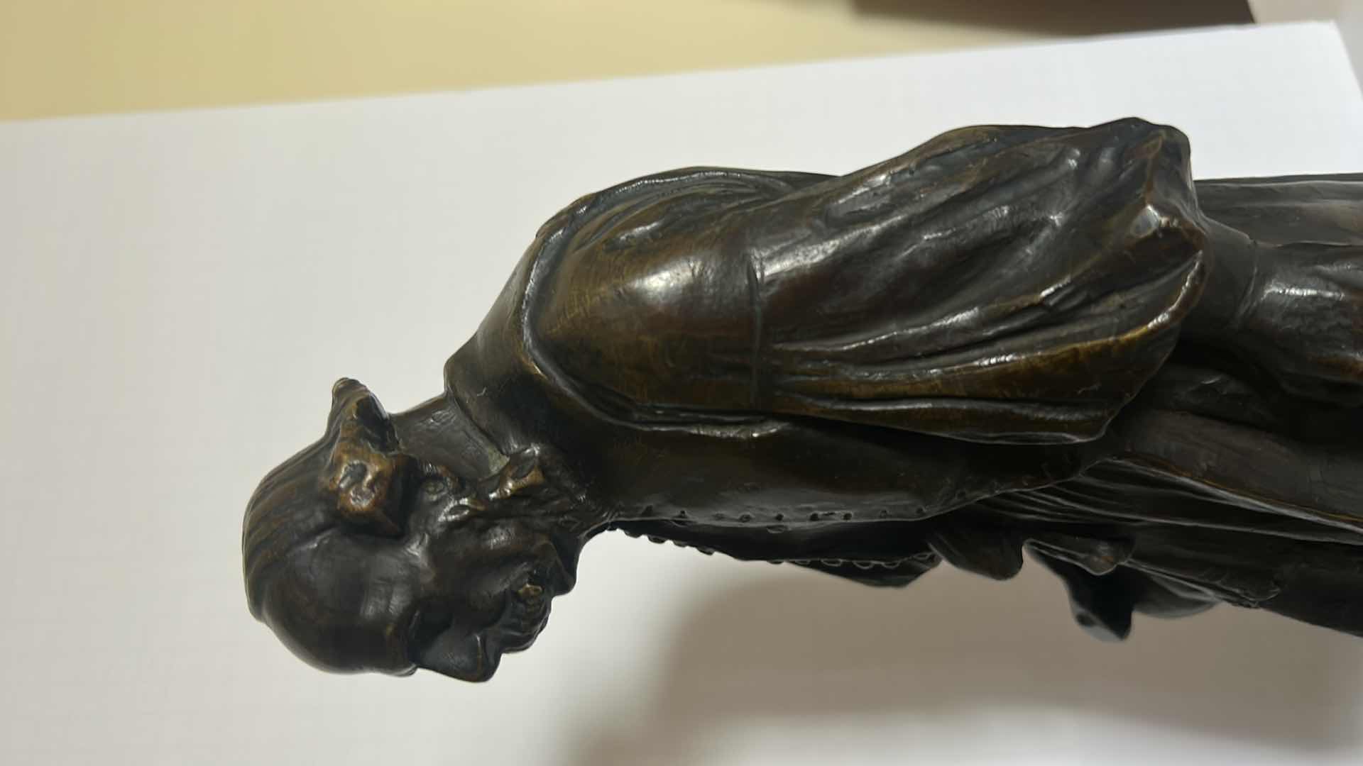 Photo 11 of RARE ANTIQUE BRONZE SCULPTURE BY ARTIST LASZLO JANOS BESZEDES 1872-1922 (COMES WITH ALL PAPERWORK) H17”