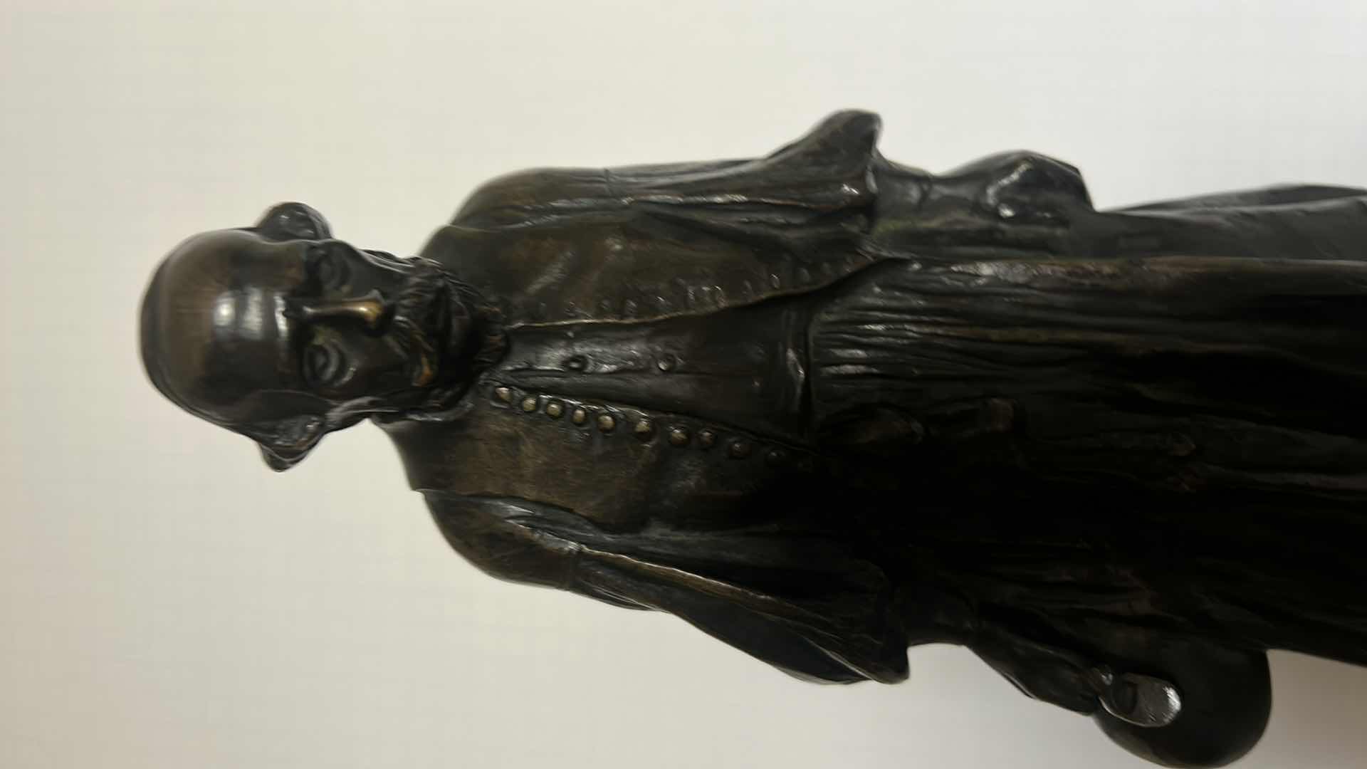 Photo 2 of RARE ANTIQUE BRONZE SCULPTURE BY ARTIST LASZLO JANOS BESZEDES 1872-1922 (COMES WITH ALL PAPERWORK) H17”