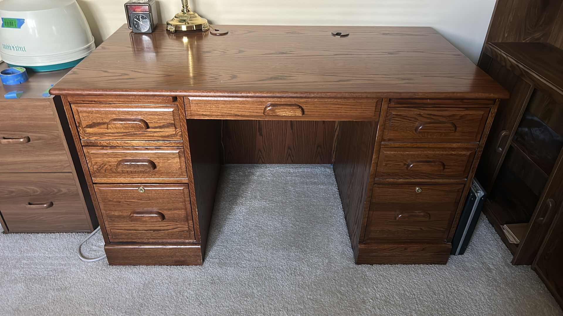 Photo 9 of WOOD EXECUTIVE DESK (CONTENTS NOT INCLUDED) 54” x 29” x H29.5”