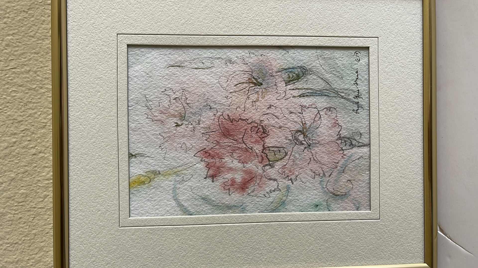 Photo 2 of ARTIST SIGNED WATERCOLOR FRAMED ARTWORK 8” X 10”