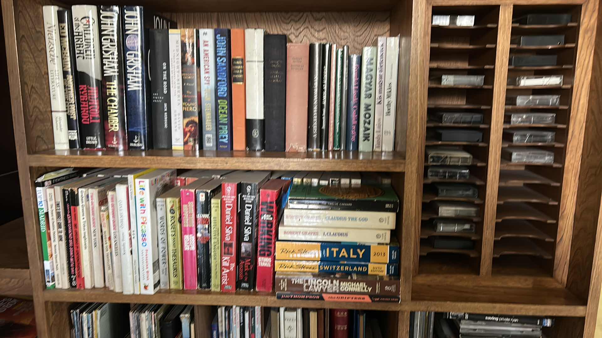 Photo 1 of TWO SHELVES OF BOOKS and TAPES