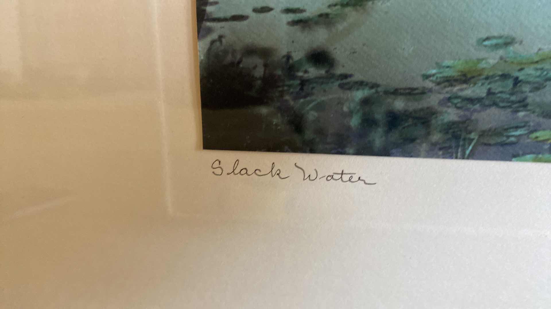 Photo 2 of FRAMED GOLD AND BROWN ORIGINAL WATERCOLOR “SLACK WATER” SIGNED WALLACE NUTTING ARTWORK 29” X 21”