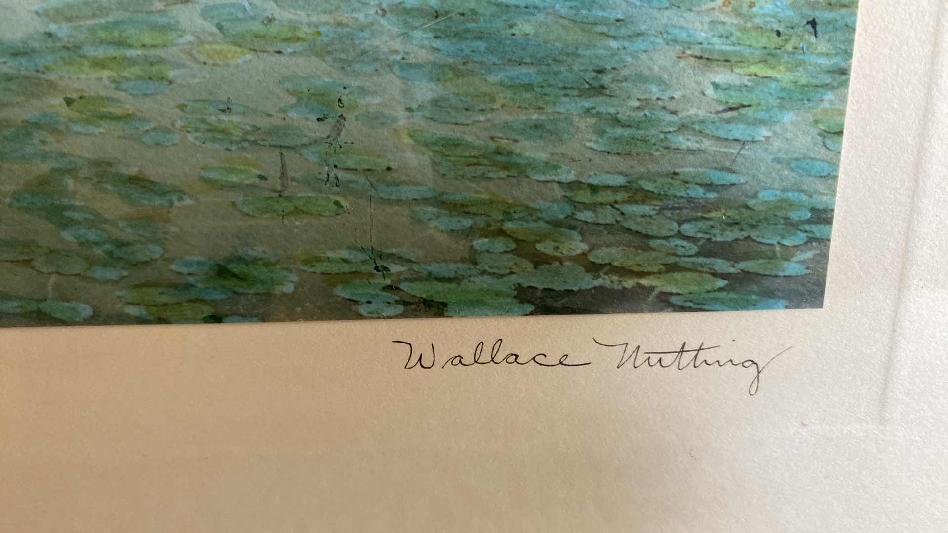 Photo 3 of FRAMED GOLD AND BROWN ORIGINAL WATERCOLOR “SLACK WATER” SIGNED WALLACE NUTTING ARTWORK 29” X 21”