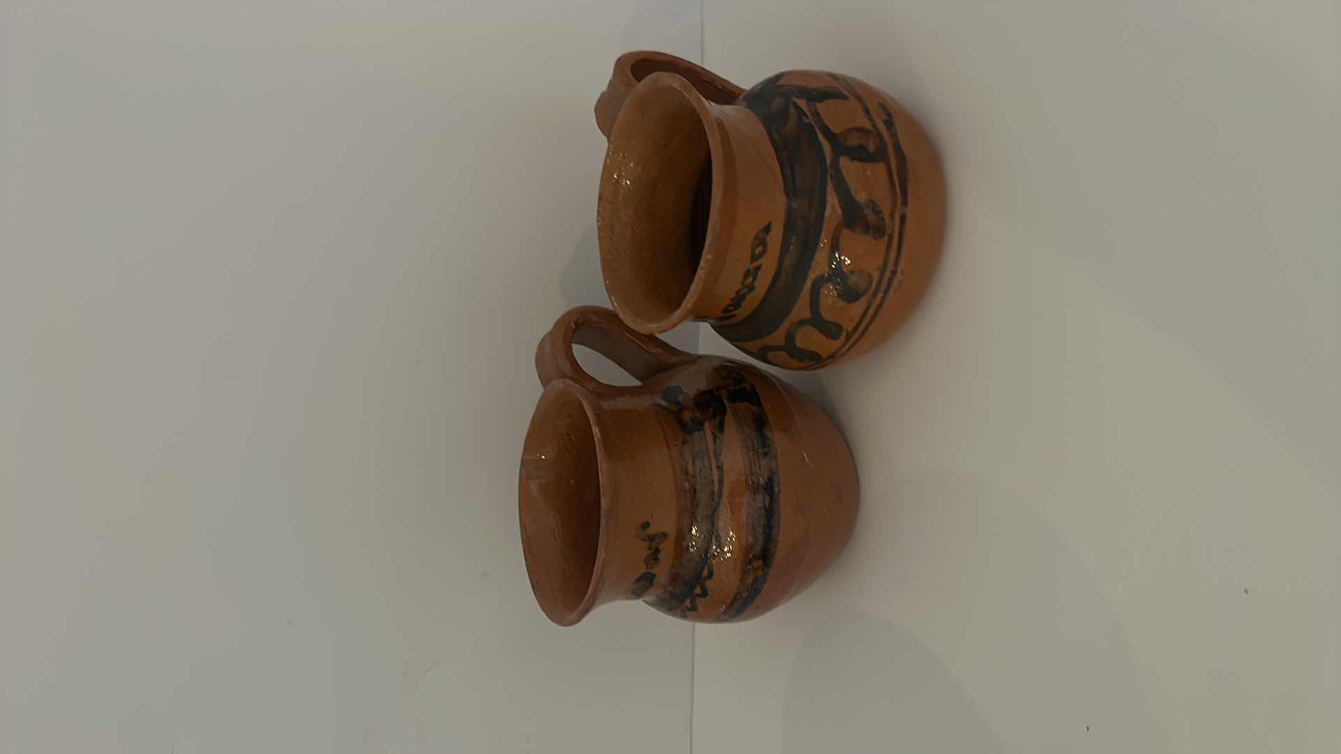 Photo 4 of POTTERY AND STONEWARE ASSORTMENT WITH TWO HANGING POTS 4” x 3”