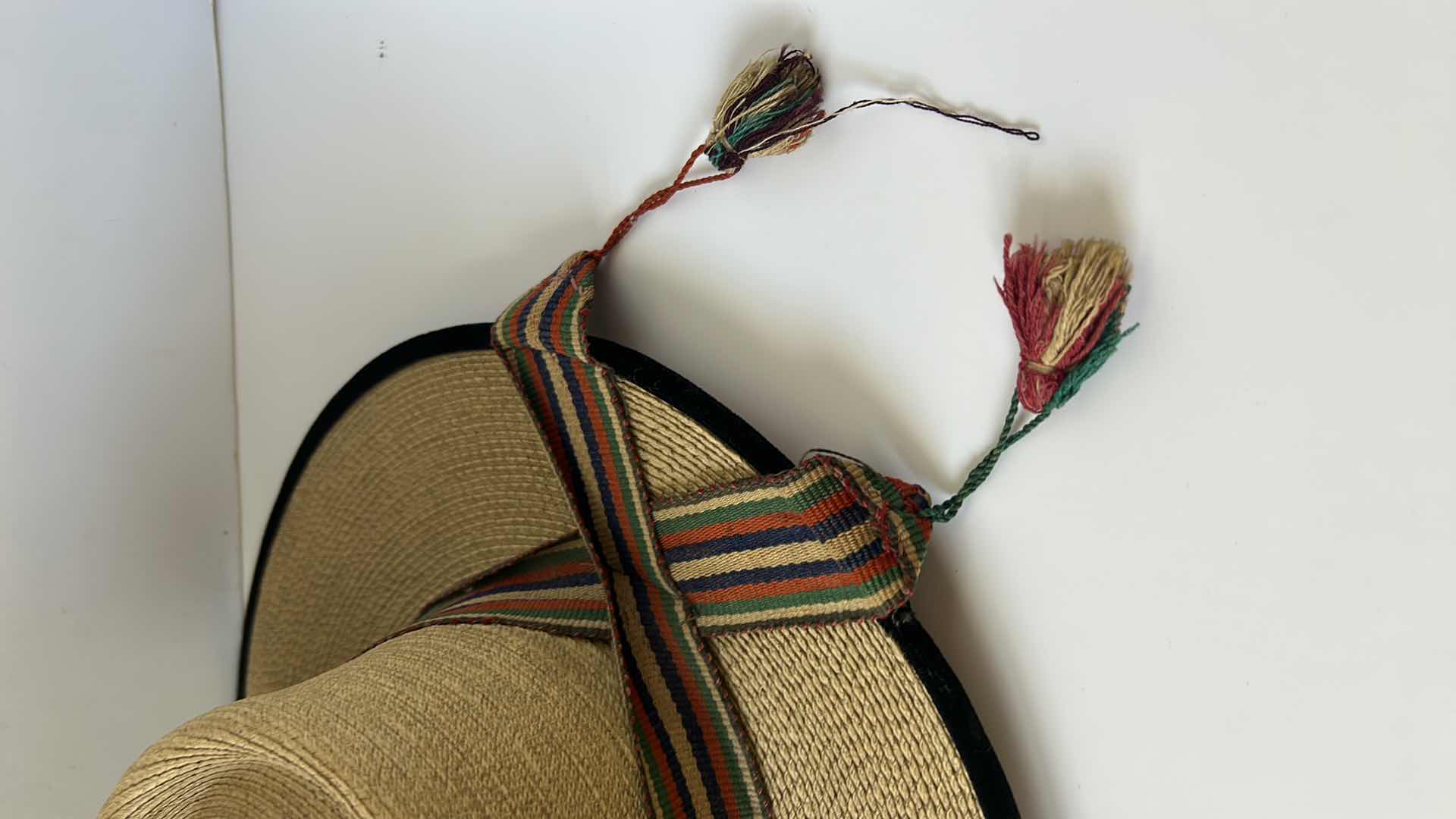 Photo 3 of MENS STRAW HAT 8” FROM INSIDE FRONT OPENED TO BACK