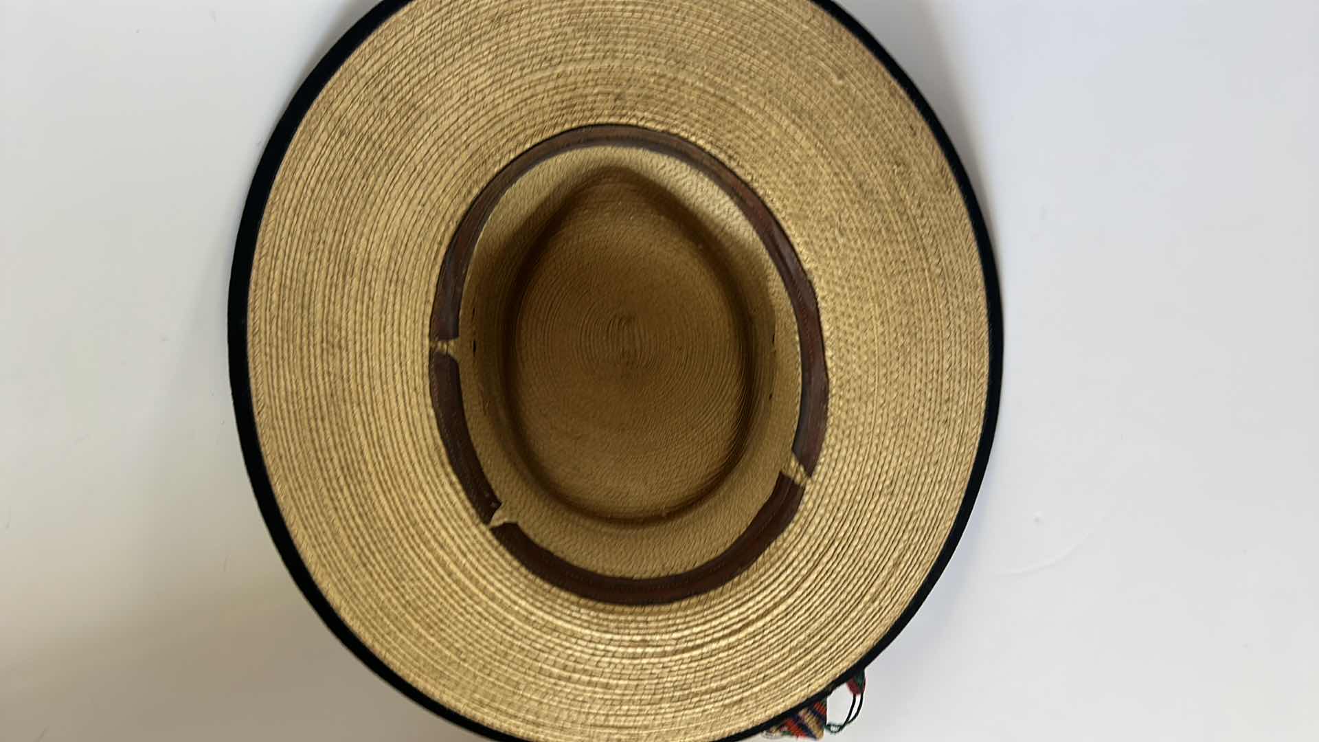 Photo 4 of MENS STRAW HAT 8” FROM INSIDE FRONT OPENED TO BACK