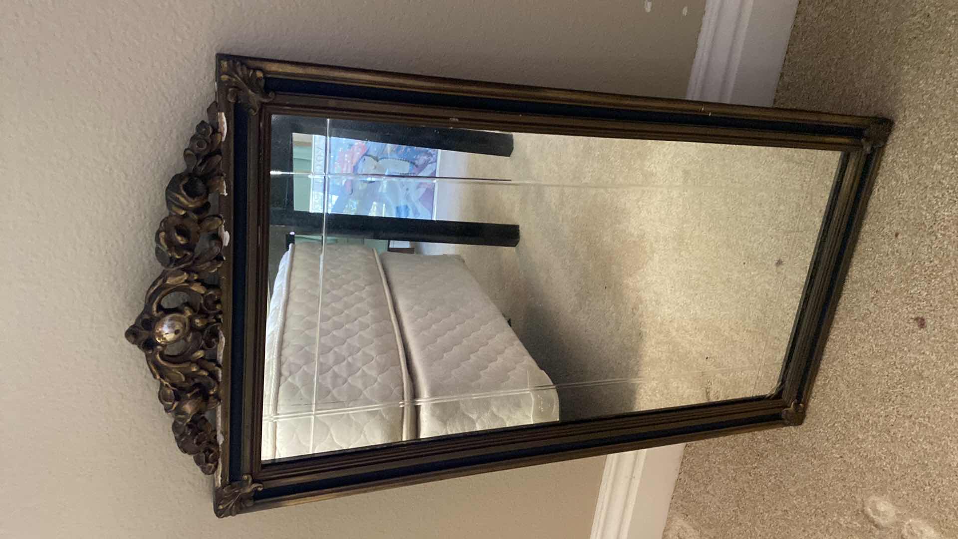 Photo 2 of WOOD FRAMED GLASS MIRROR 14” X 29”