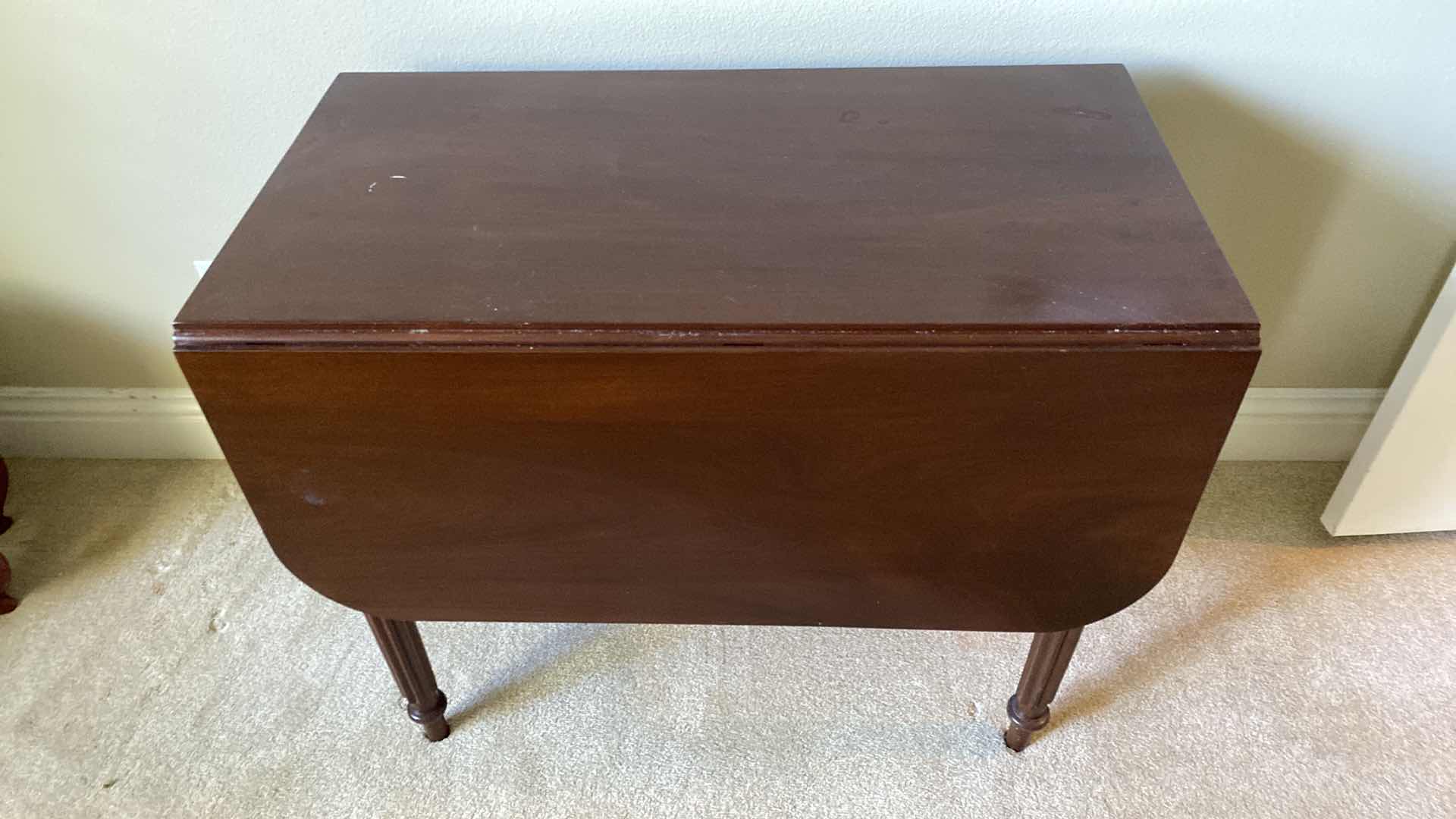 Photo 2 of DROP LEAF TABLE UNOPENED 36” X 20 H29”