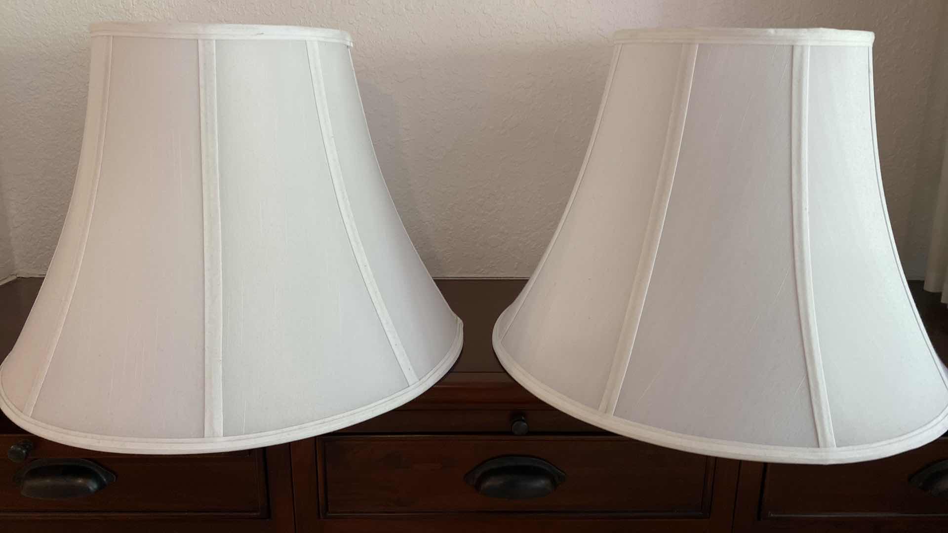 Photo 2 of 5 LAMP SHADES ASSORTED SIZE 11” X 9”
THRU 9” X 14”