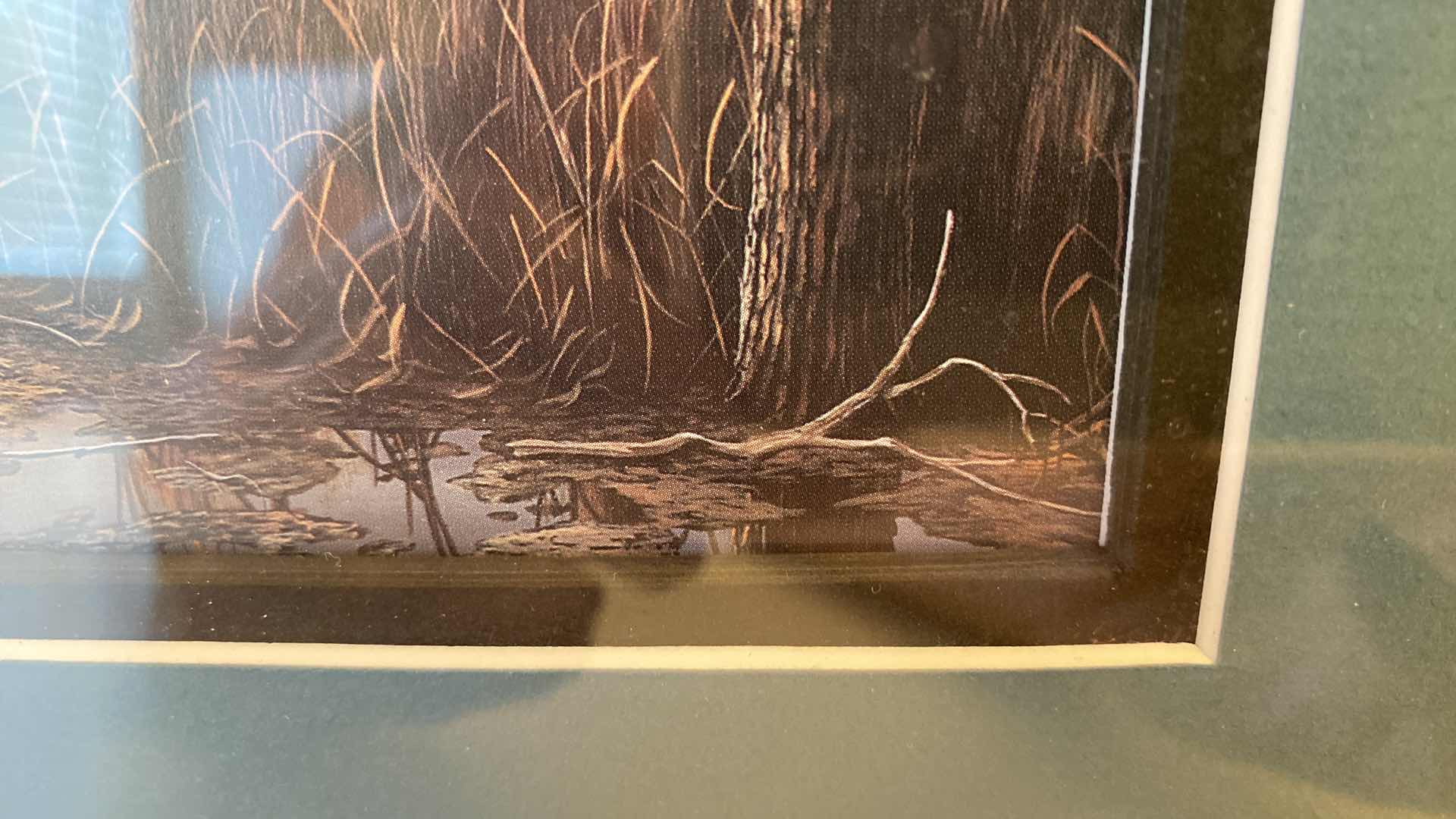 Photo 3 of 3 WOOD FRAMED DUCK SIGNED ARTWORK LARGEST 18” X 15”