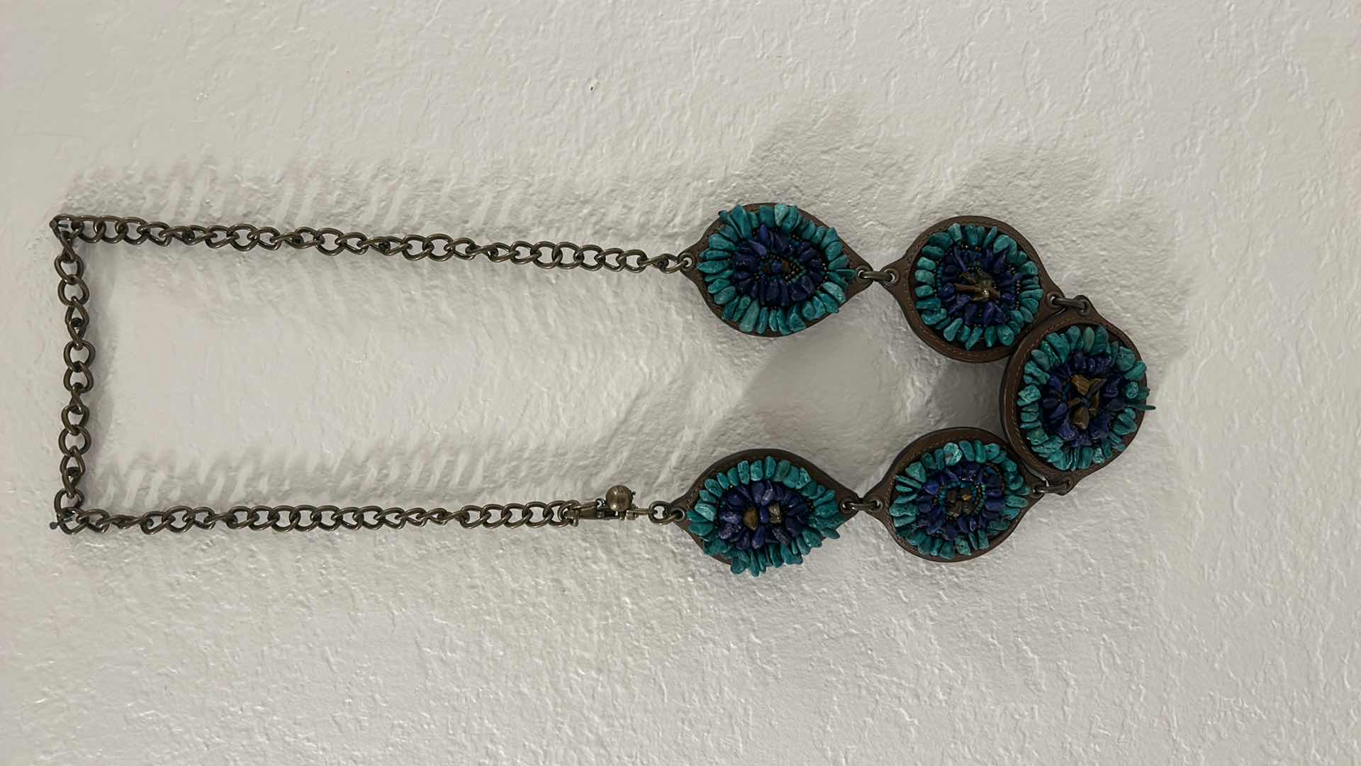 Photo 4 of CHAIN BELT WITH COLORED STONES ON LEATHER