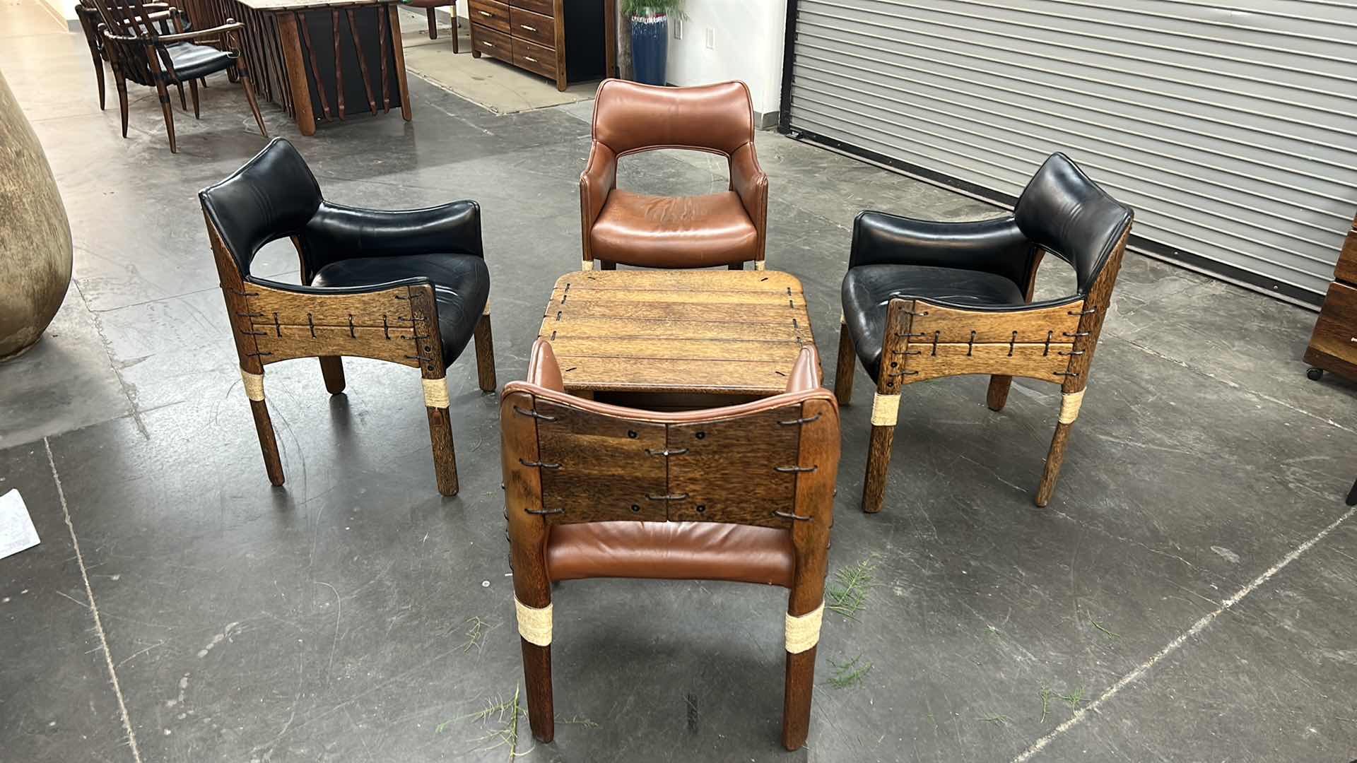 Photo 6 of SMALL PALMWOOD COFFEE / ACCENT TABLE BY PACIRIC GREEN (CHAIRS SOLD SEPARATELY)  29” x 29” x H16”