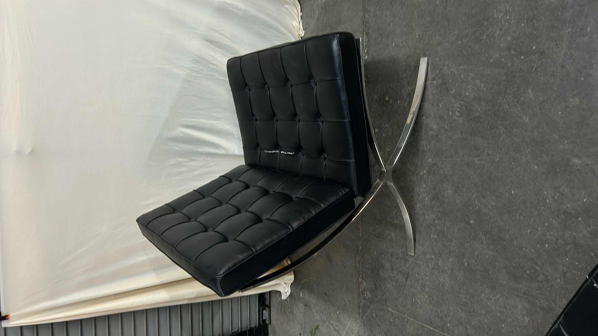 Photo 3 of BARCELONA STYLE BLACK LEATHER CHAIR