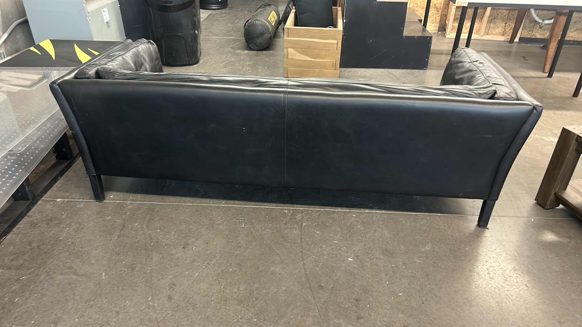 Photo 7 of 7’ BLACK LEATHER SOFA  ( OTHER PIECES SOLD SEPARATELY)