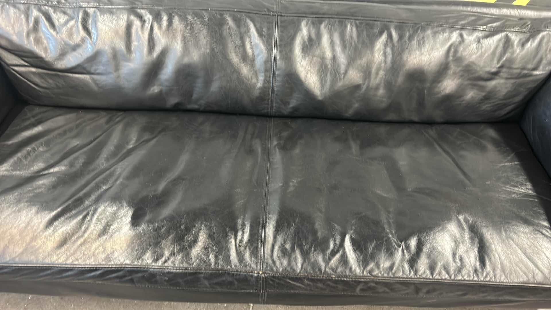 Photo 5 of 7’ BLACK LEATHER SOFA  ( OTHER PIECES SOLD SEPARATELY)