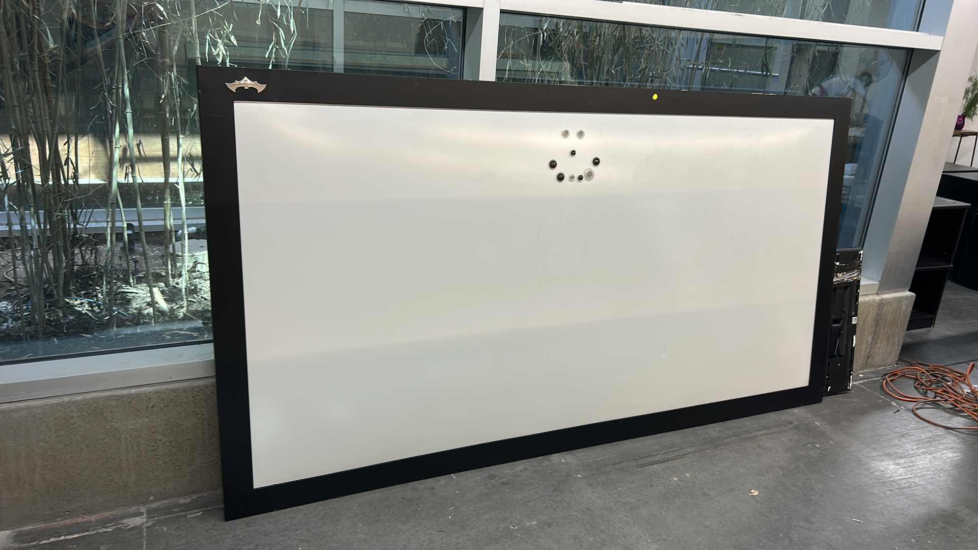 Photo 2 of VERY LARGE BLACK FRAMED MAGNETIC WHITEBOARD 8'5" X 4'7'