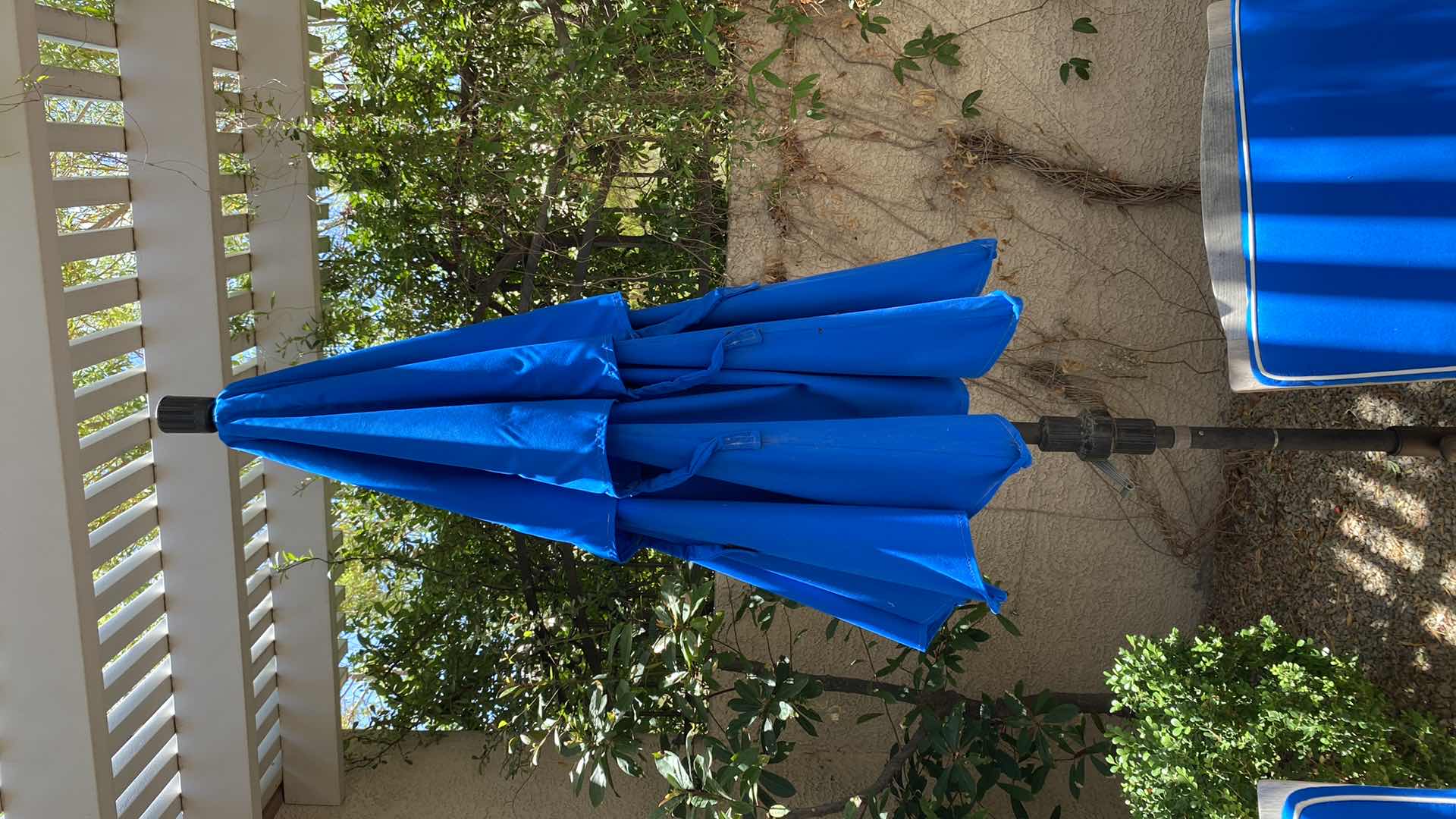 Photo 4 of TEAK WAREHOUSE MARINE BLUE UMBRELLA 8’ WITH STAND 