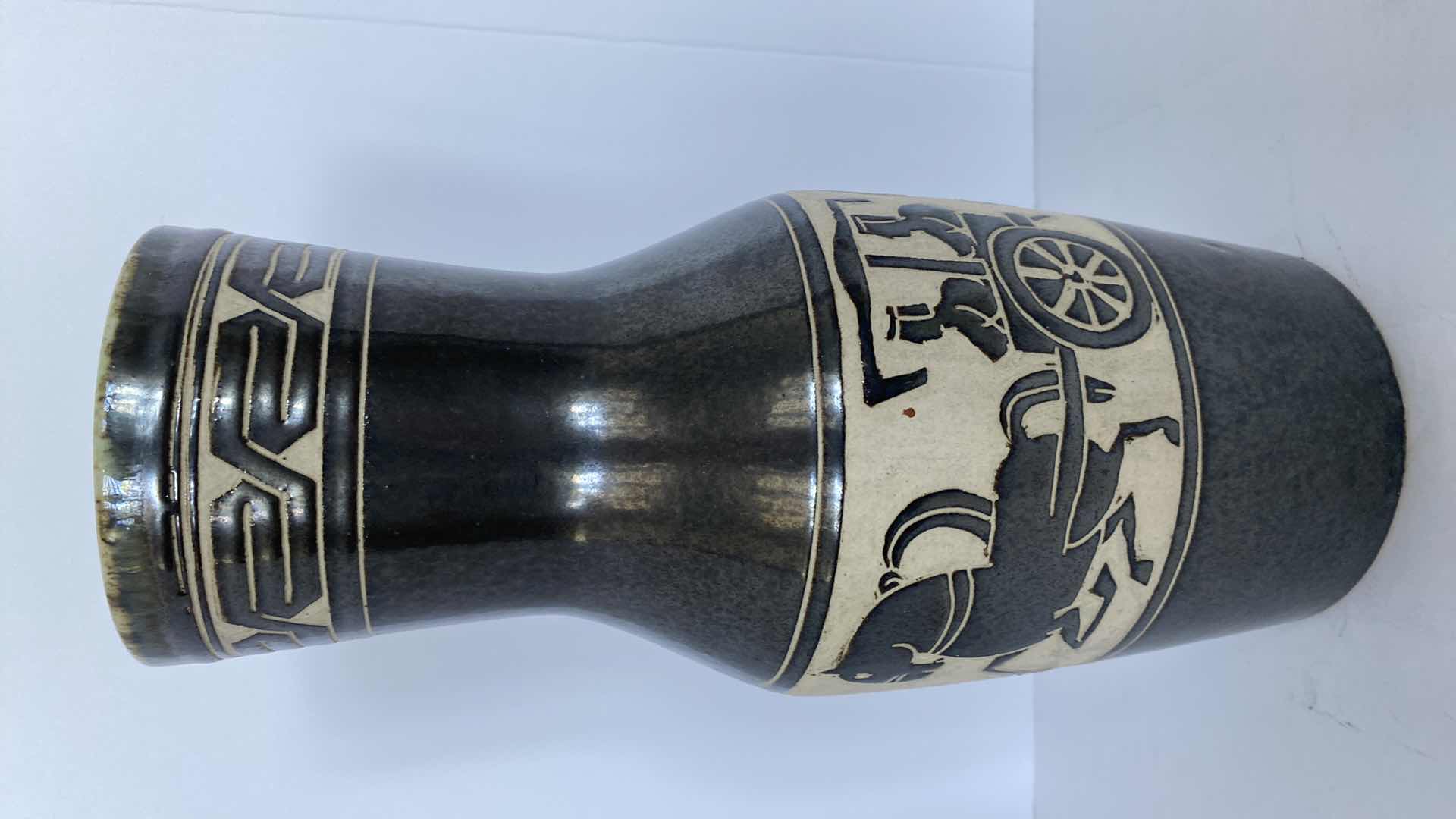Photo 1 of ASIAN INSPIRED POTTERY VASE 11”