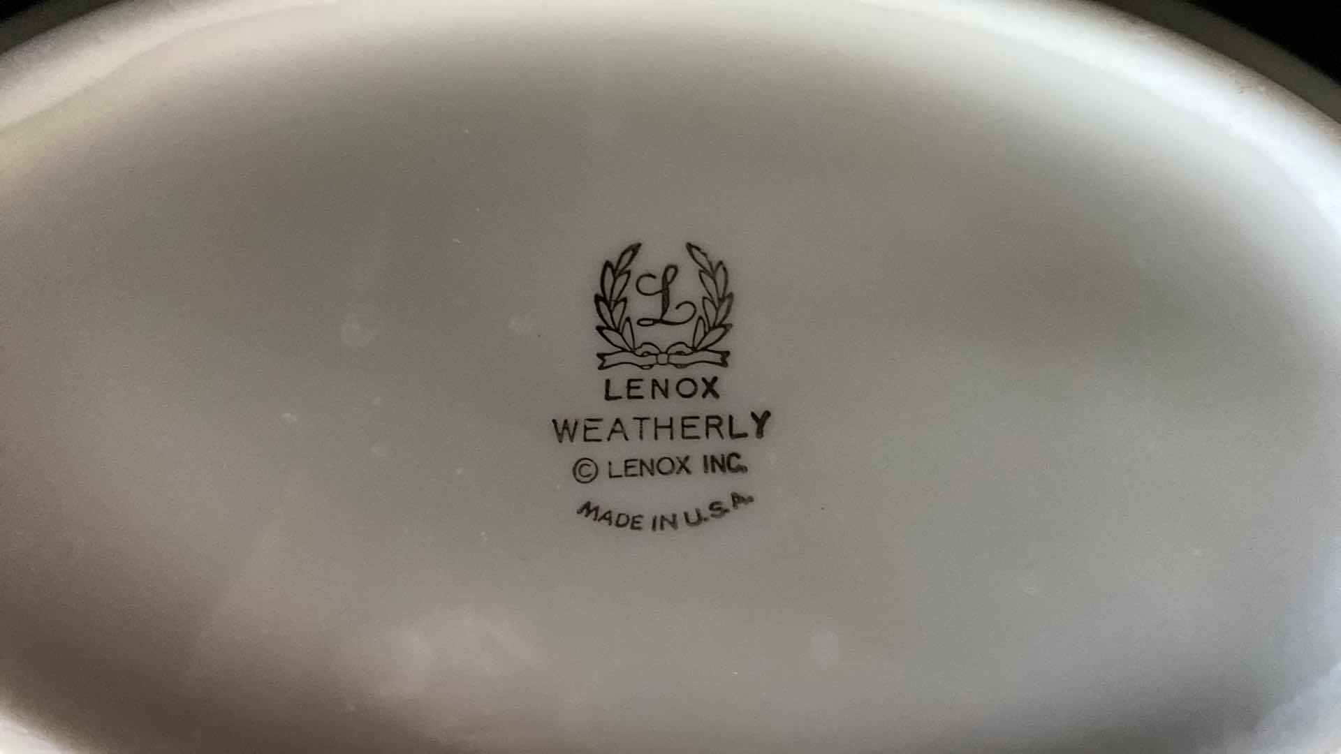 Photo 3 of 7- LENOX WEATHERLY 2 PLATTERS 4 SERVING BOWLS AND GRAVEY NORITAKE CREAM