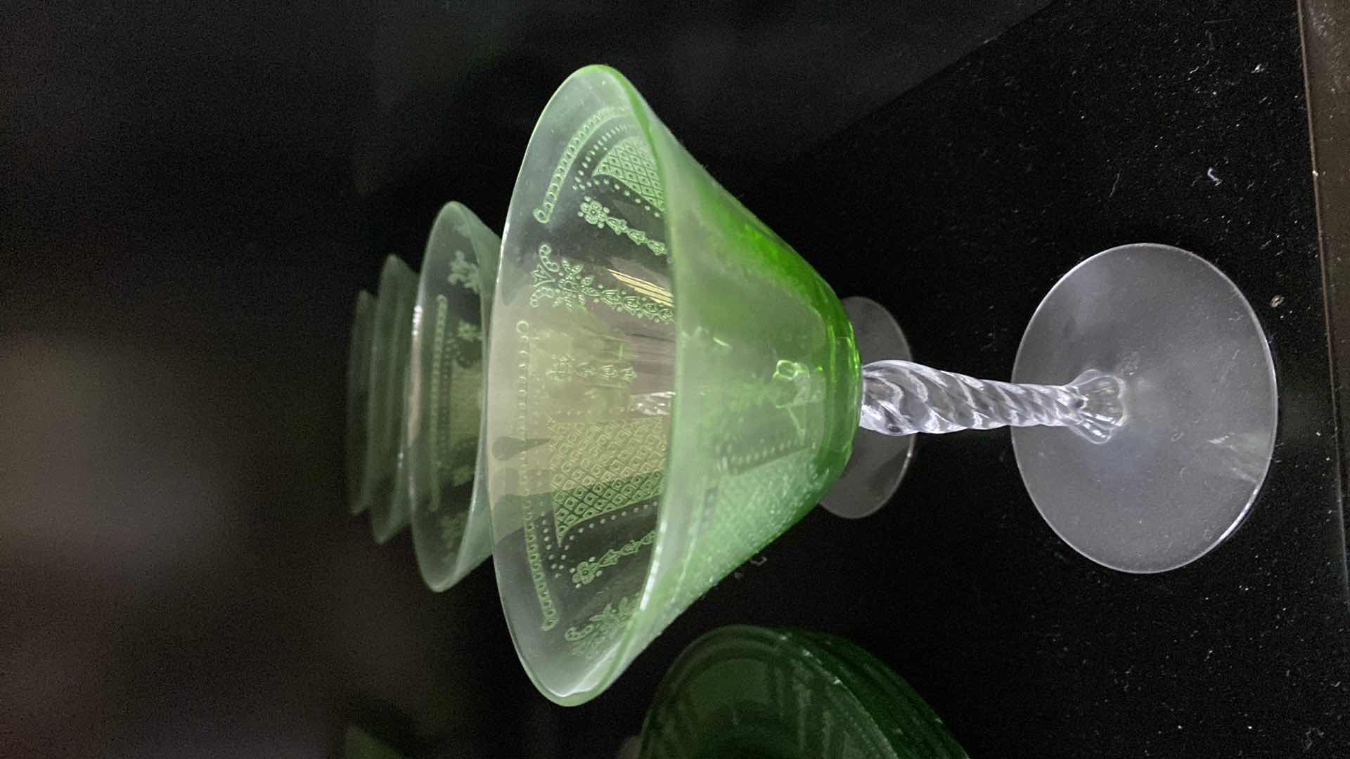 Photo 3 of 13-PIECES GREEN GLASSWARE
