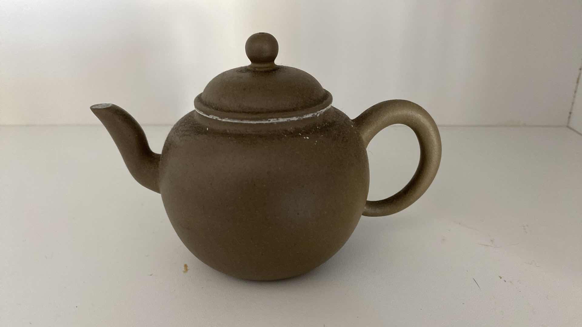 Photo 4 of VINTAGE CHINESE COLLECTIBLE CLAY TEA POT 5 3/4” x 3 3/4”