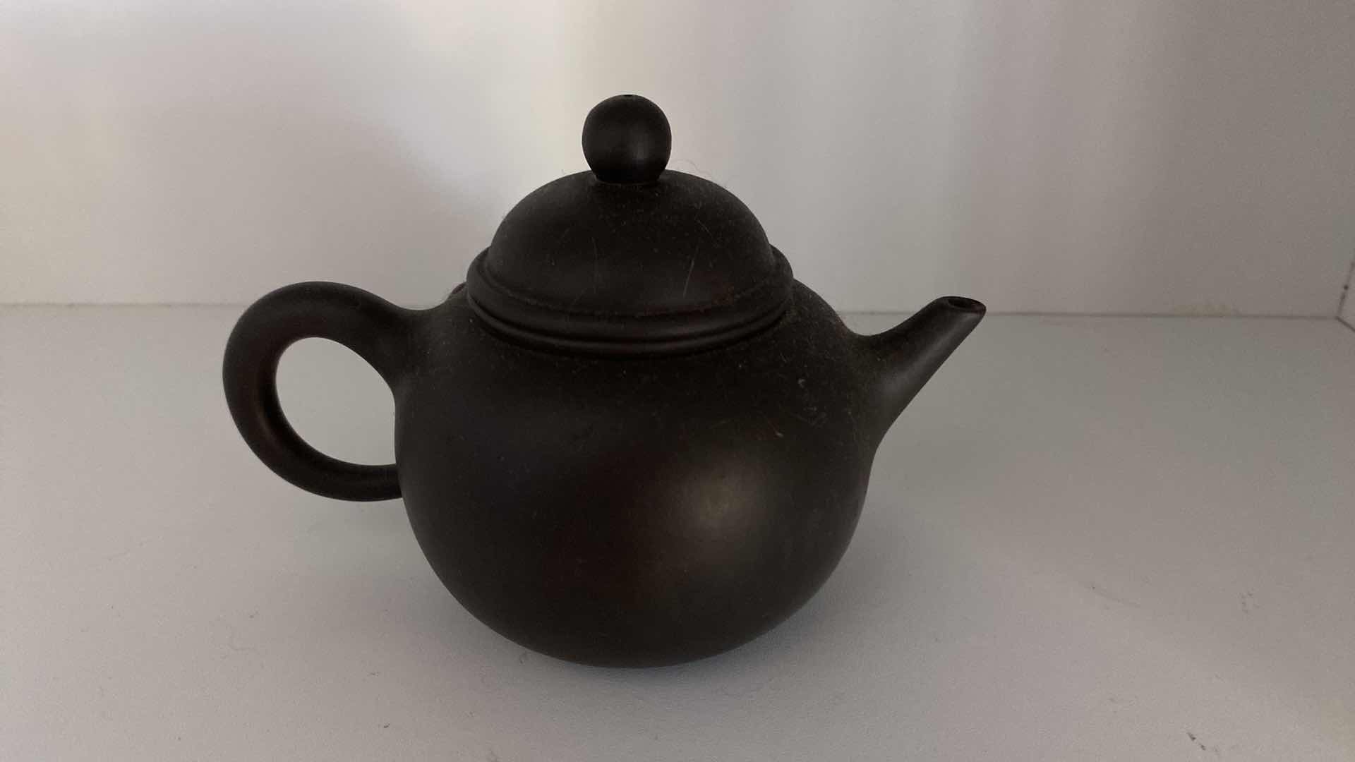Photo 2 of VINTAGE CHINESE COLLECTIBLE CLAY TEA POT 6” x 3 3/4”