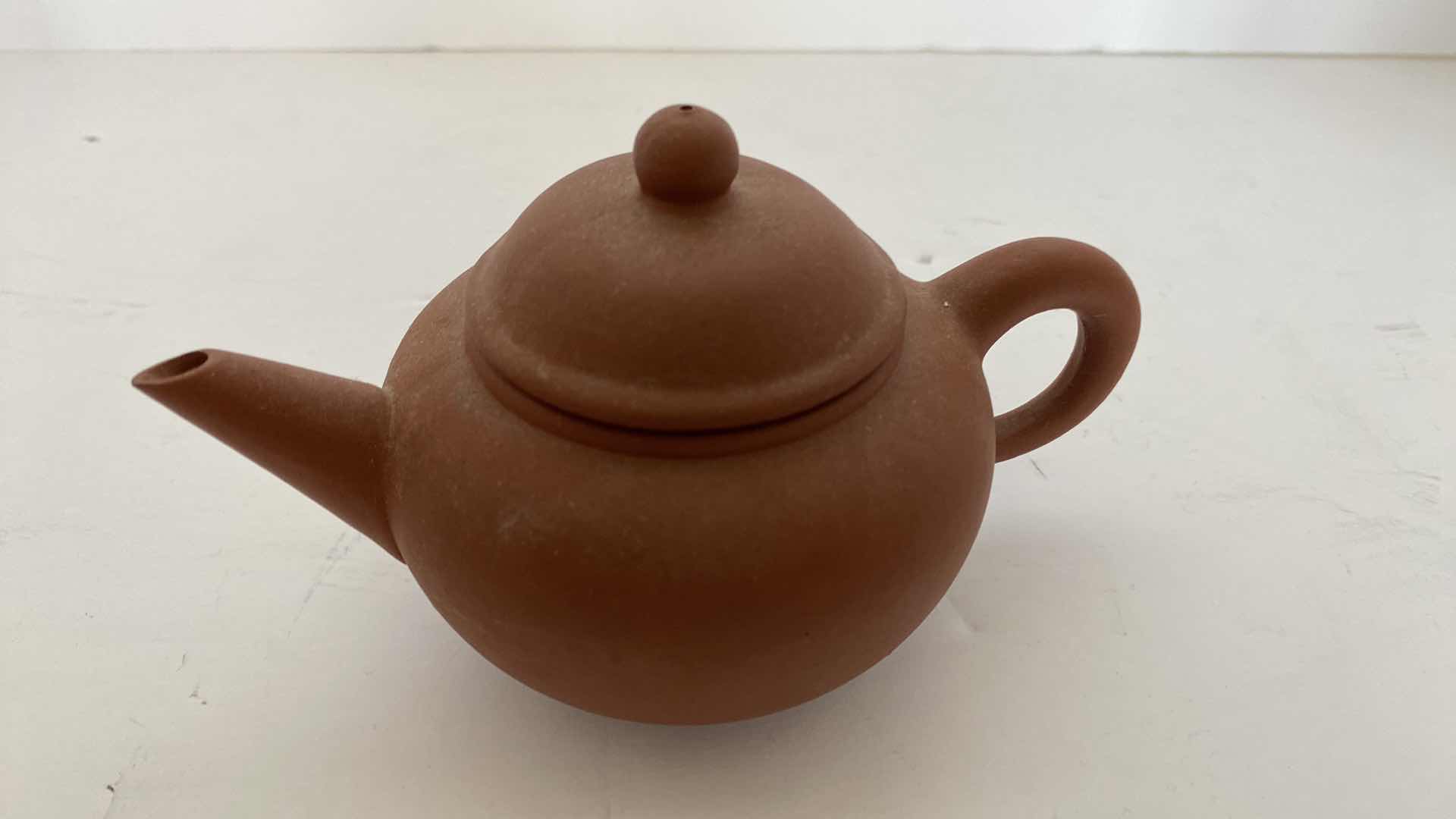 Photo 3 of VINTAGE CHINESE COLLECTIBLE CLAY TEA POT 5 3/4” x 2 3/4“