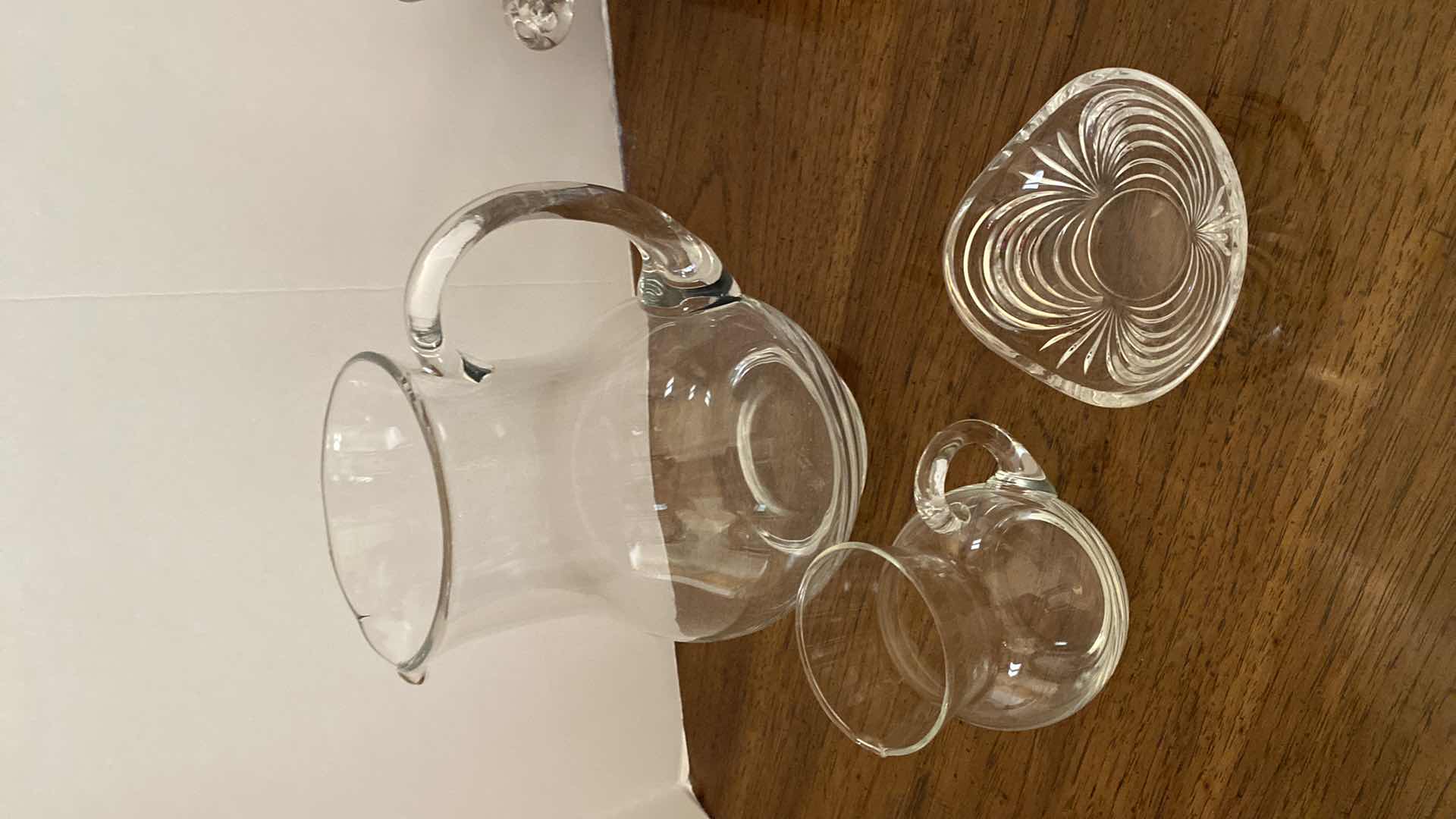 Photo 4 of GLASSWARE ASSORTMENT PITCHER ICE BUCKET DECANTER AND MORE