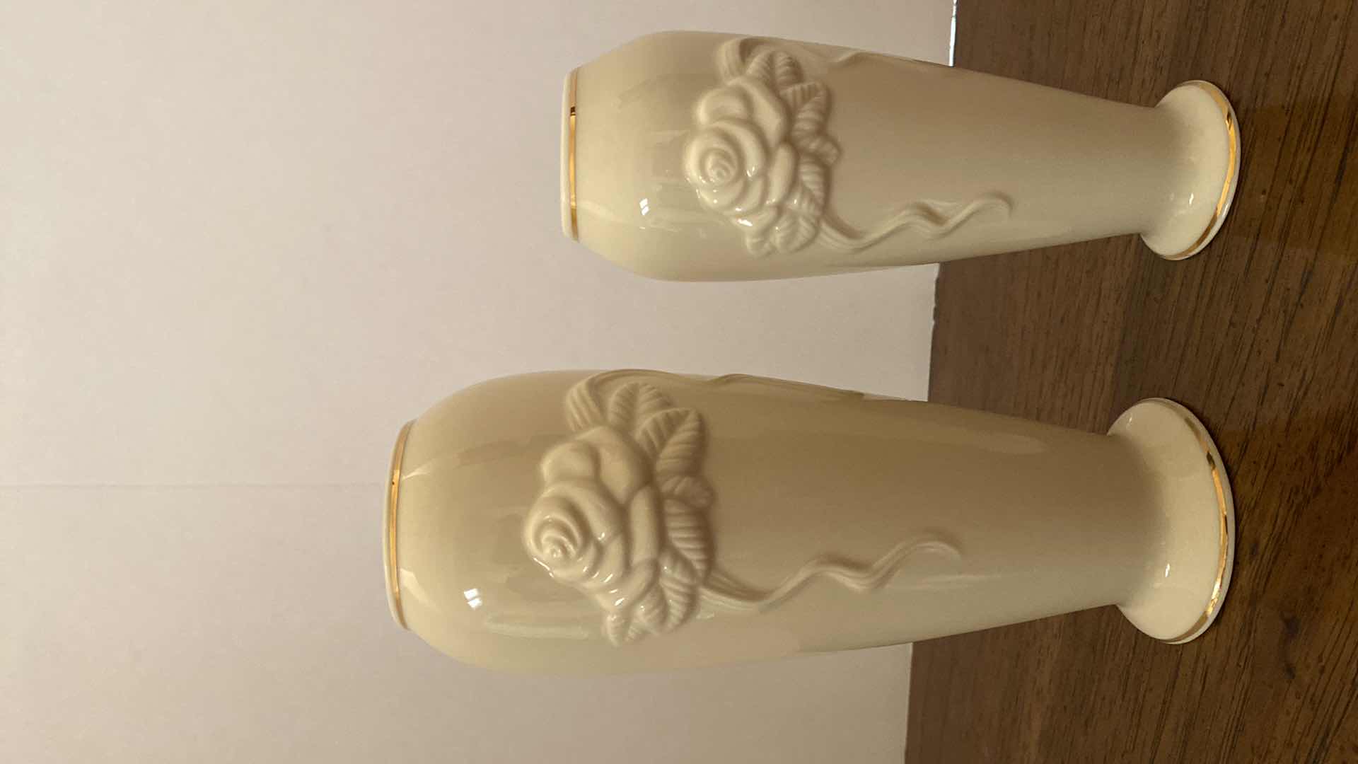 Photo 5 of PAIR OF LENNOX BUD VASES MADE IN THAILAND TALLEST 8”