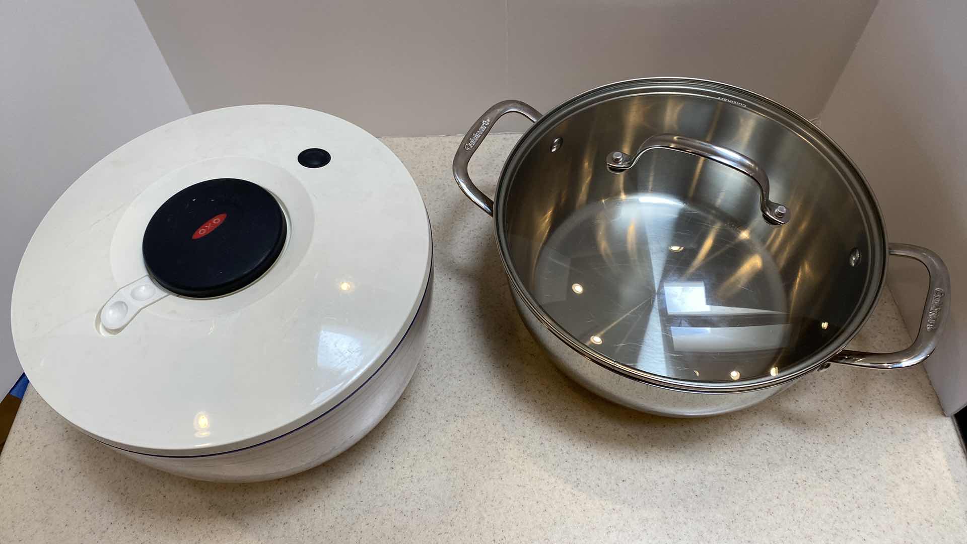 Photo 2 of CUISINART 5.5 QT STAINLESS PAN WITH GLASS LID AND SALAD SPINNER