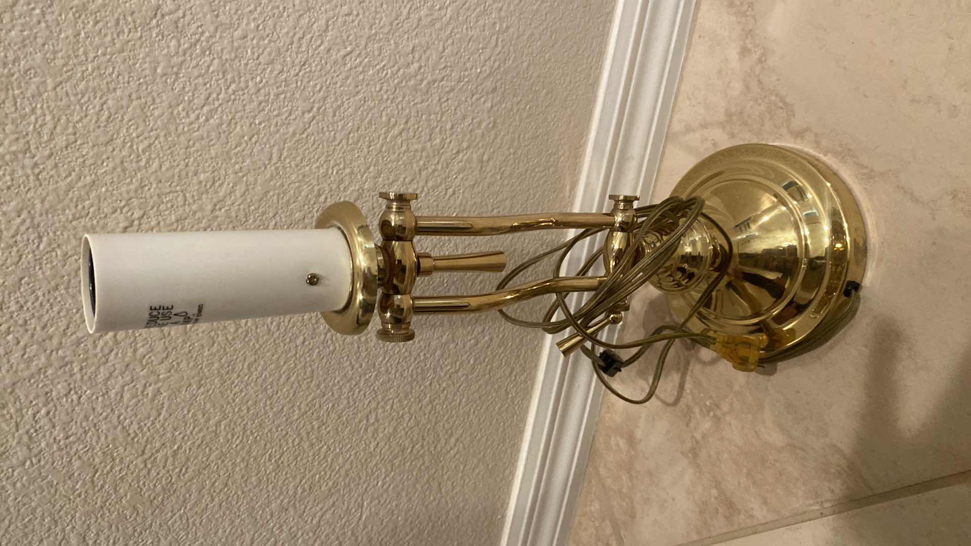 Photo 2 of BRASS LIGHT FIXTURE SHADE MISSING H 17 1/2 inches