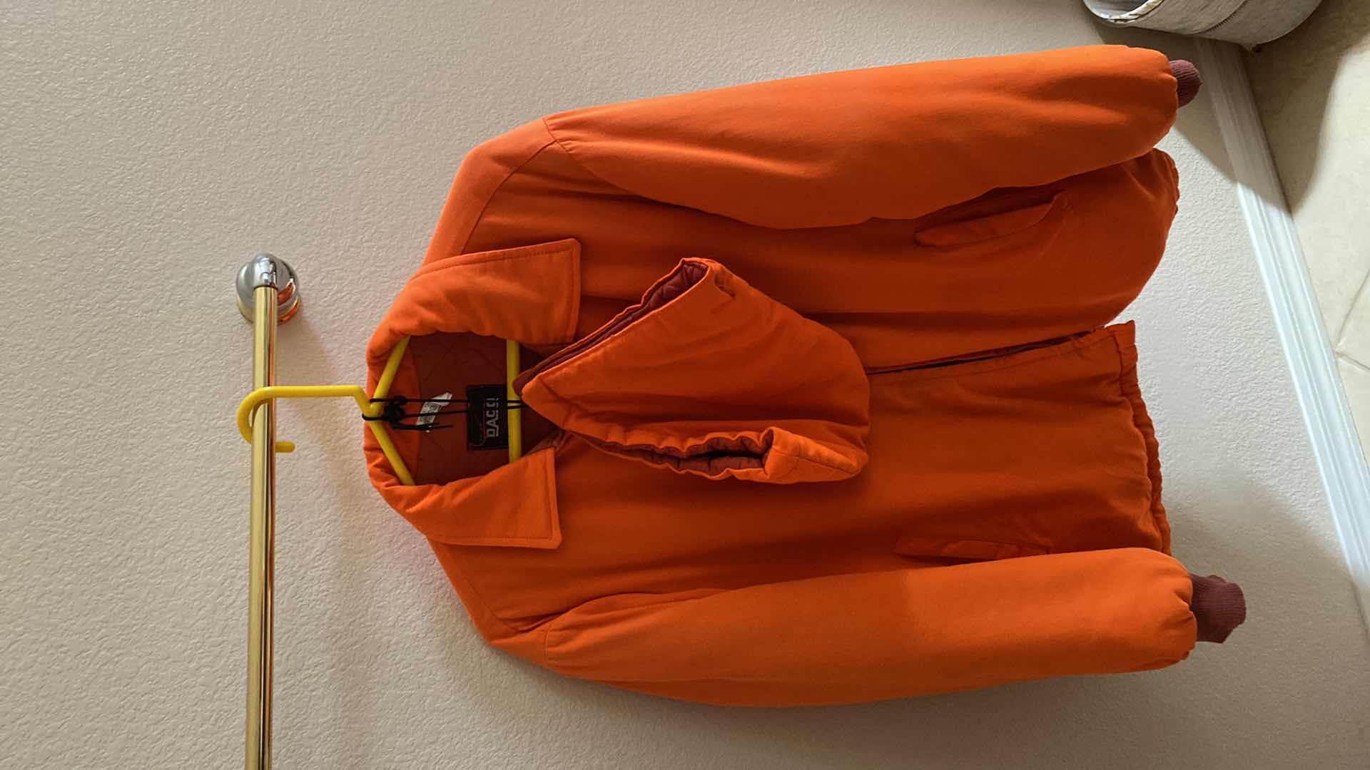 Photo 3 of DACO men’s orange two-piece hunting jacket size unknown, estimated medium
