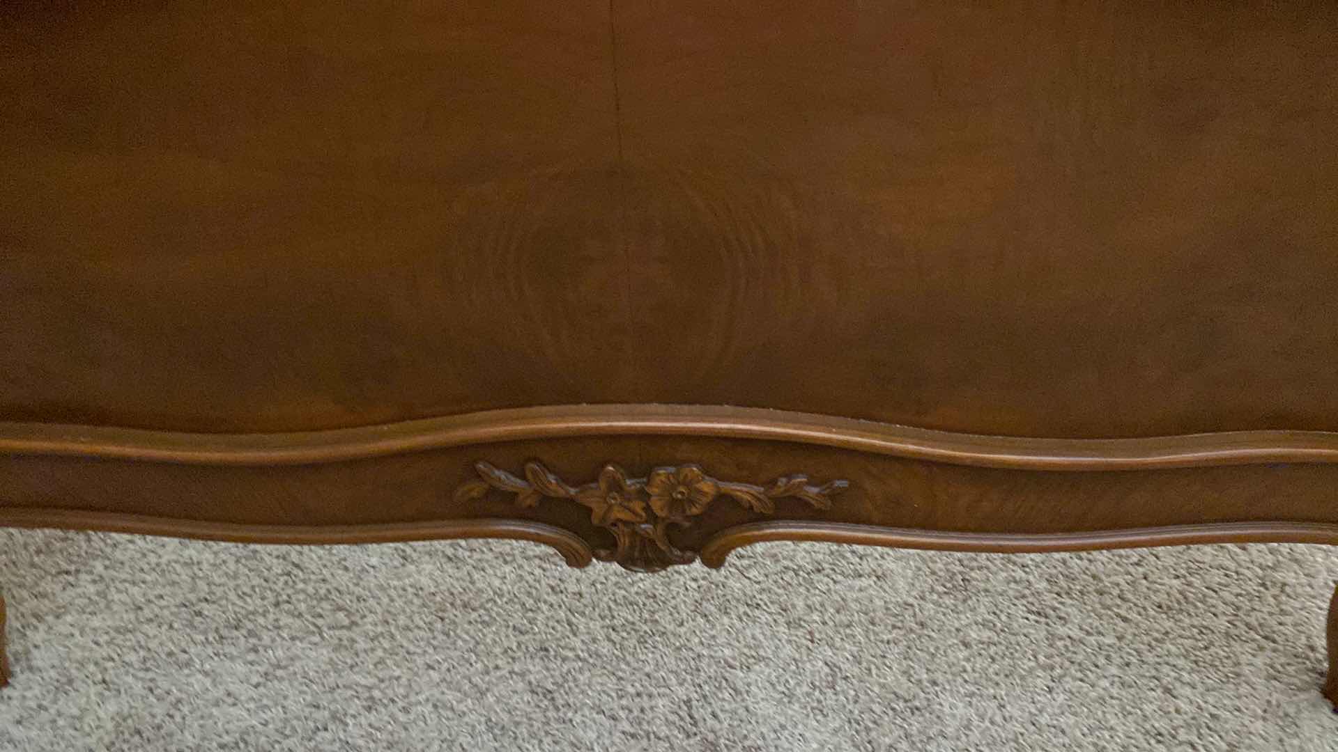 Photo 6 of ANTIQUE  WOOD TWIN BED FRAME WITH FLORAL TRIM 40.5” X 78” H 43”