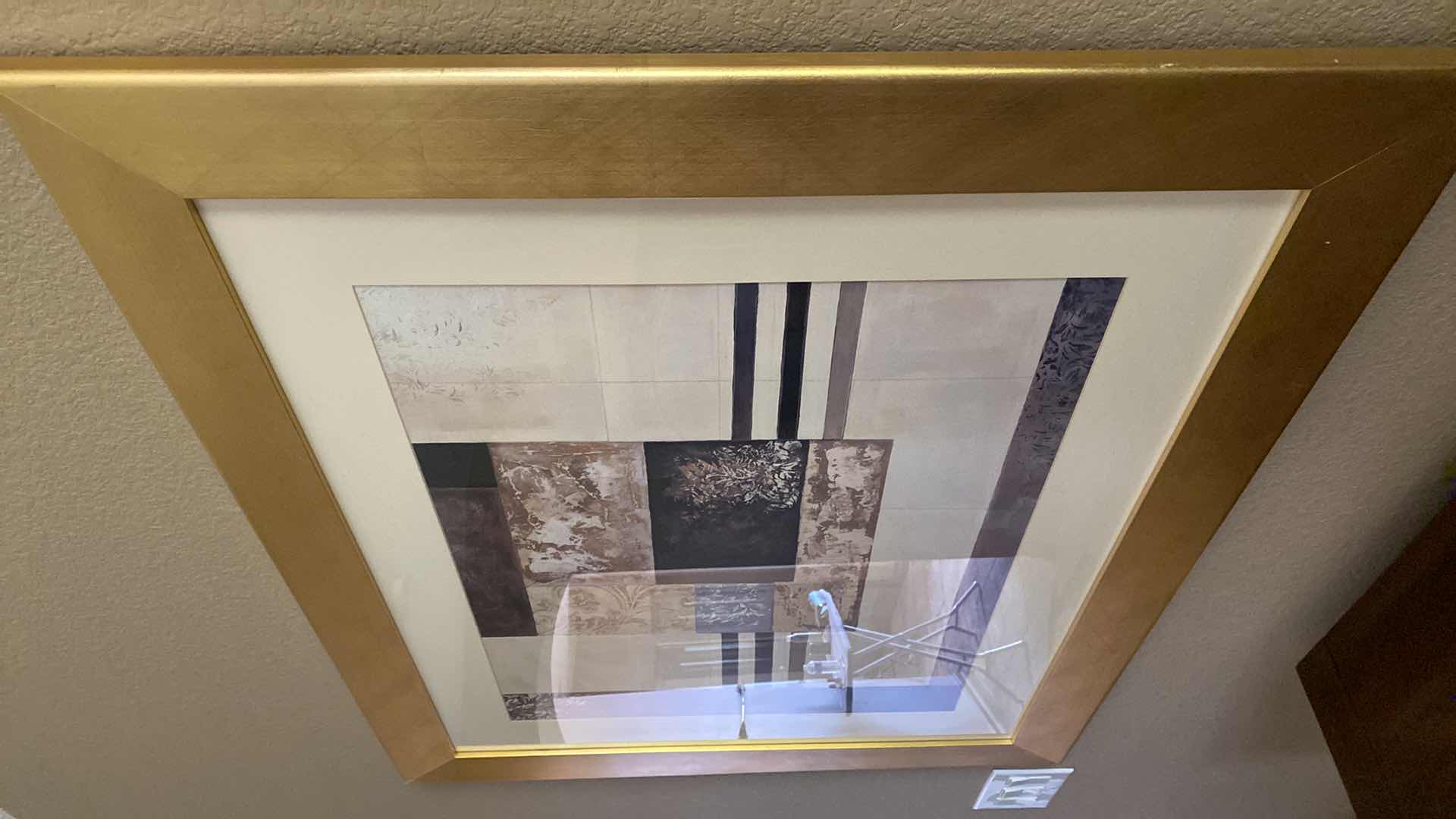 Photo 3 of GOLD FRAMED GEOMETRICAL ARTWORK 46” x 38”