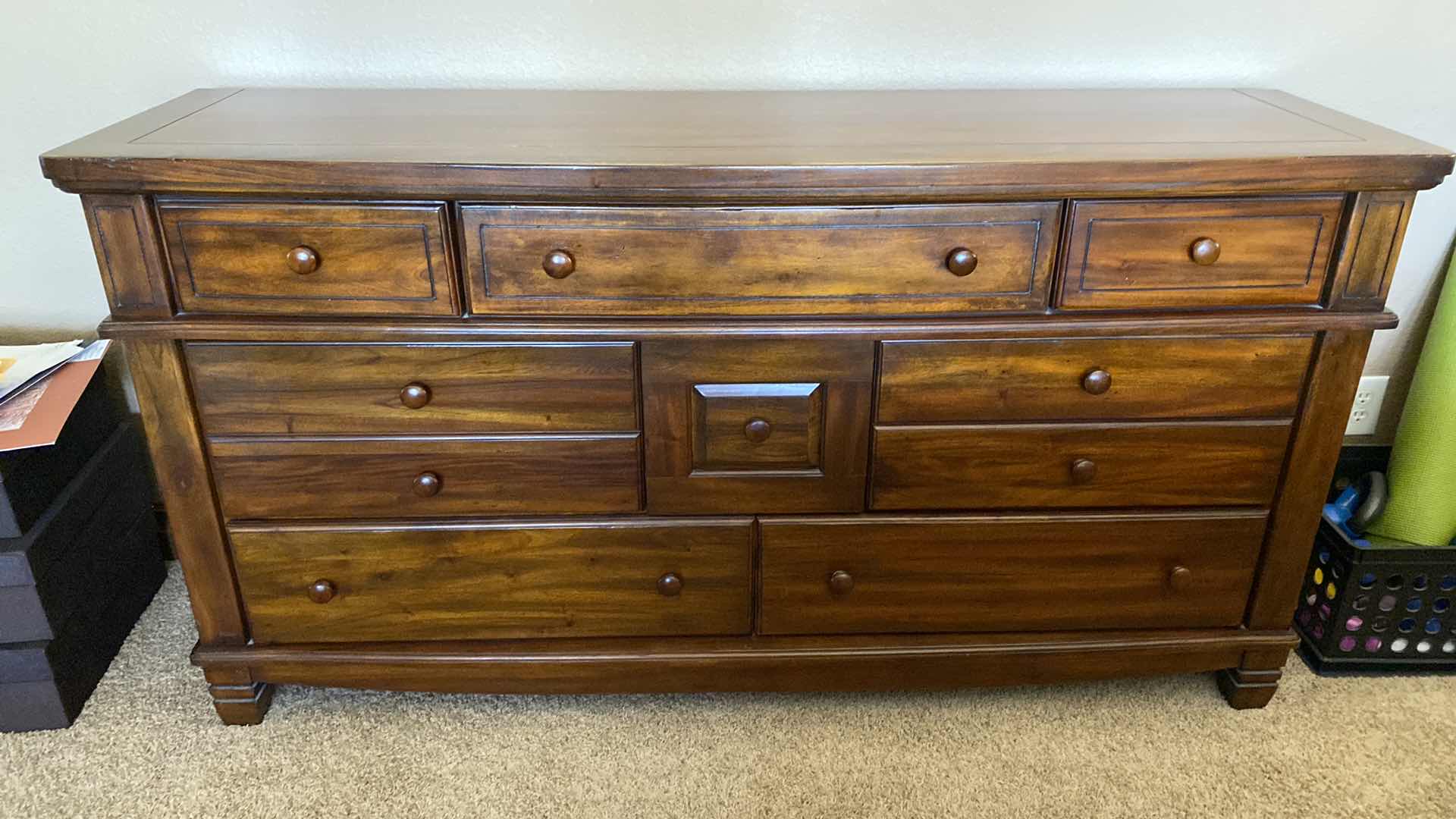 Photo 1 of DARK WOOD TRADITIONAL 10 DRAWER DRESSER 68“ x 19“ H 35 1/2“