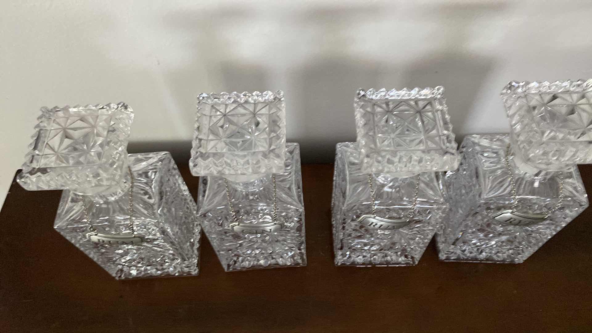 Photo 3 of 4 - 9.5” TALL LEAD CRYSTAL DECANTER SET 