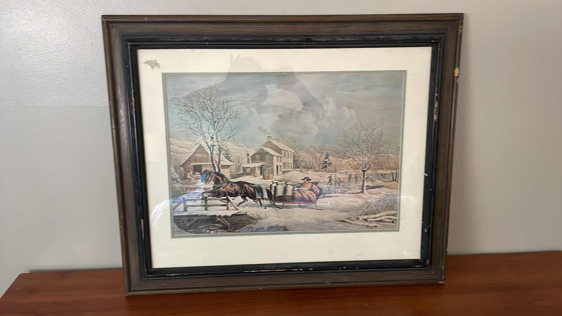 Photo 4 of FRAMED CABIN ARTWORK 31”x 18”H FRAMED SLEIGH RIDE ARTWORK 34”x 28”H