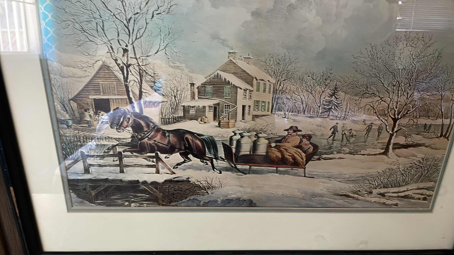 Photo 5 of FRAMED CABIN ARTWORK 31”x 18”H FRAMED SLEIGH RIDE ARTWORK 34”x 28”H