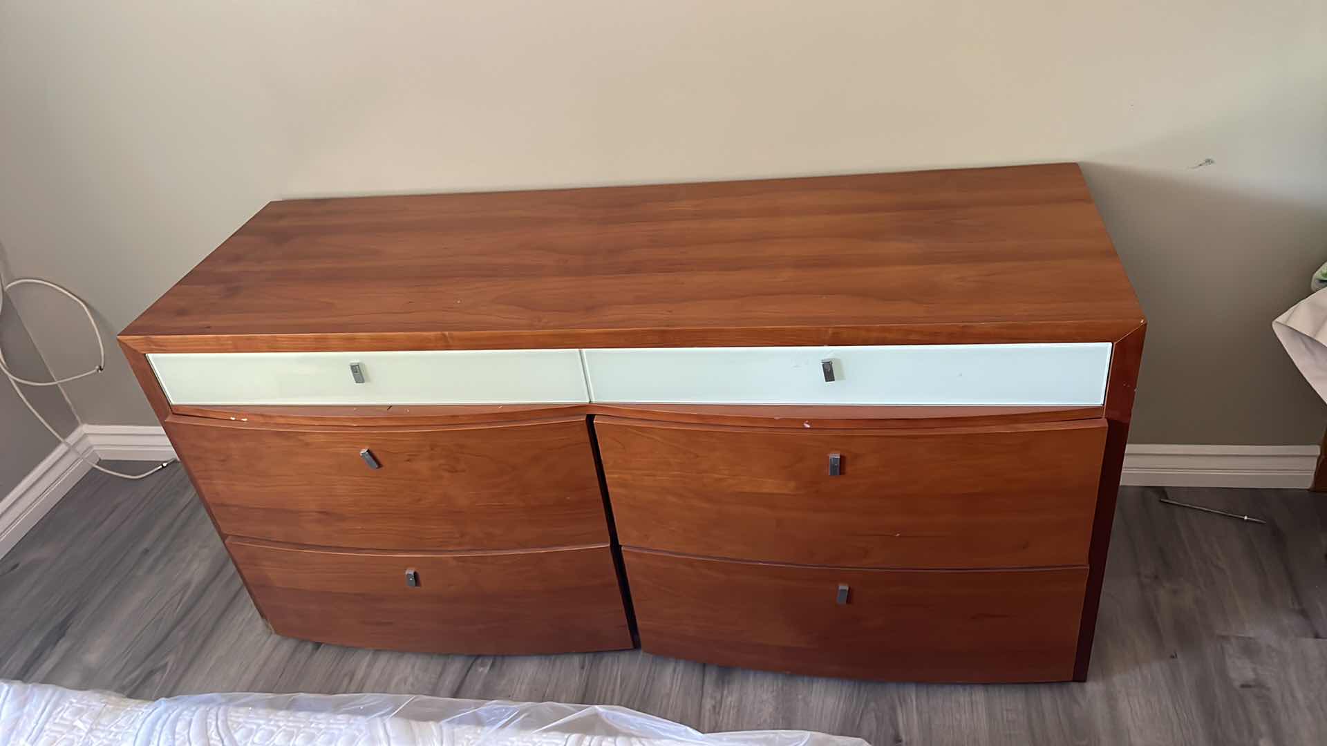 Photo 5 of MID CENTURY MODERN HEAVY WOOD DRESSER 6 DRAWER 64” x 24” H 30”