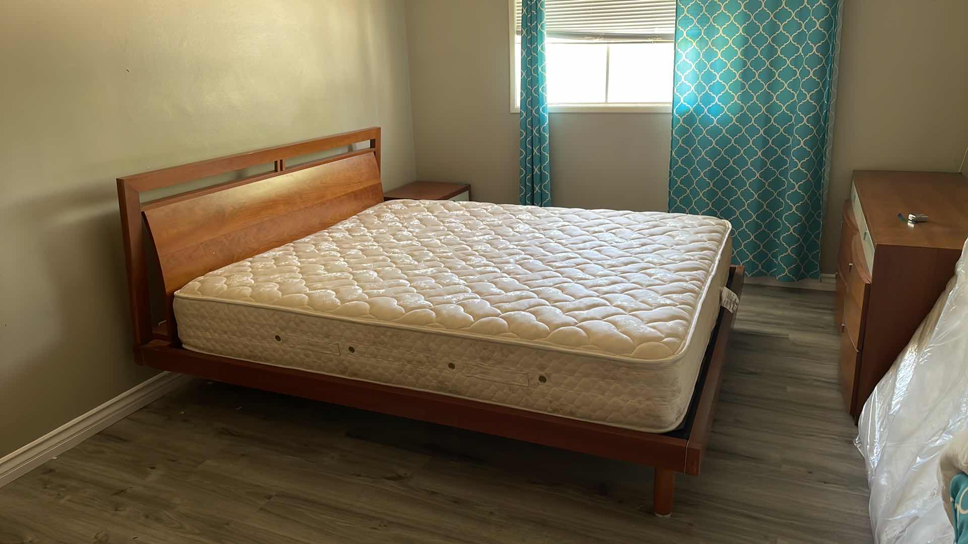 Photo 5 of MID CENTURY MODERN CAL KING  SIZE BED 90”x 78” AND SERTA MATTRESS  80”x 72”