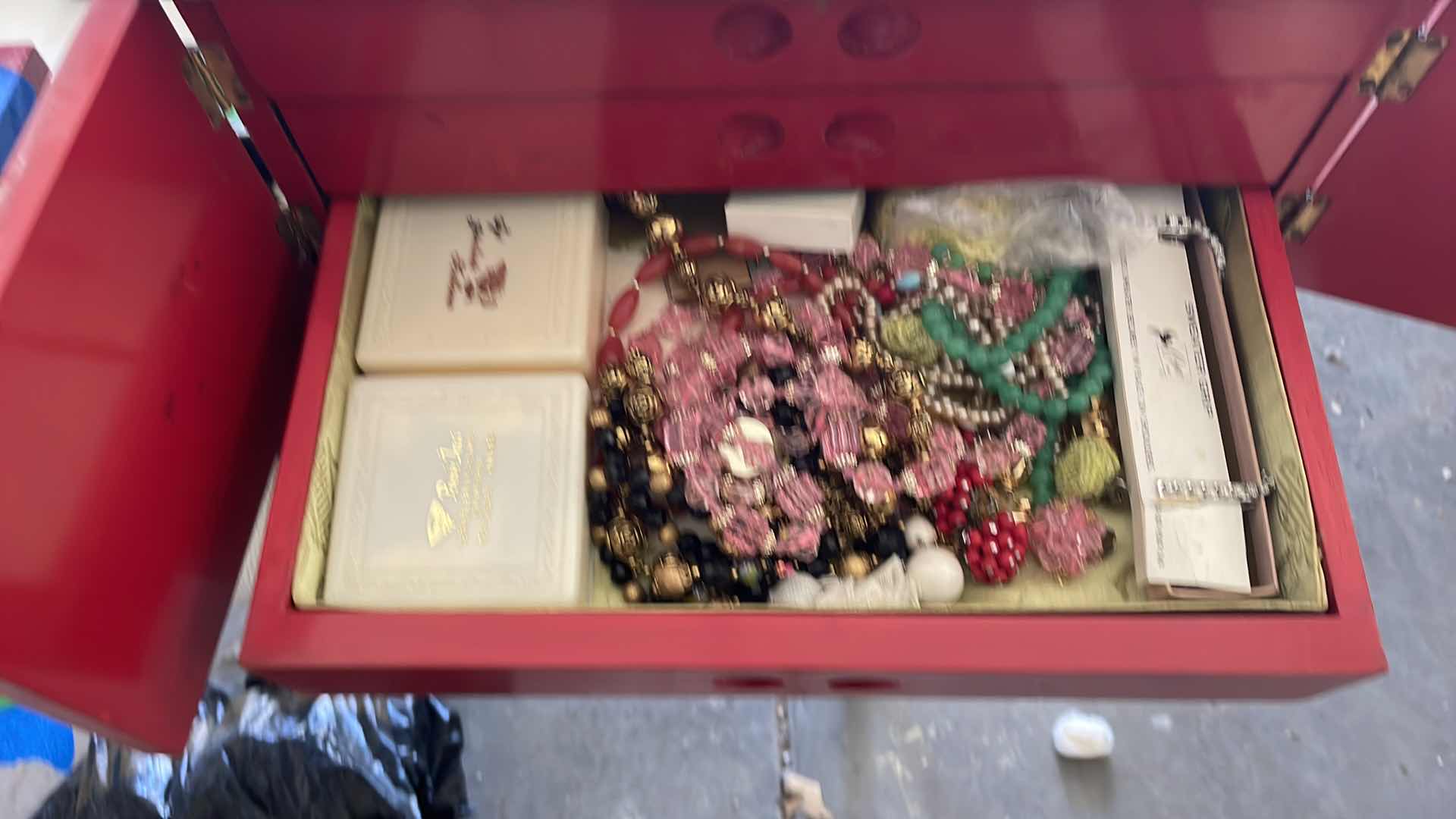 Photo 6 of ASIAN JEWELRY BOX WITH COSTUME JEWELRY