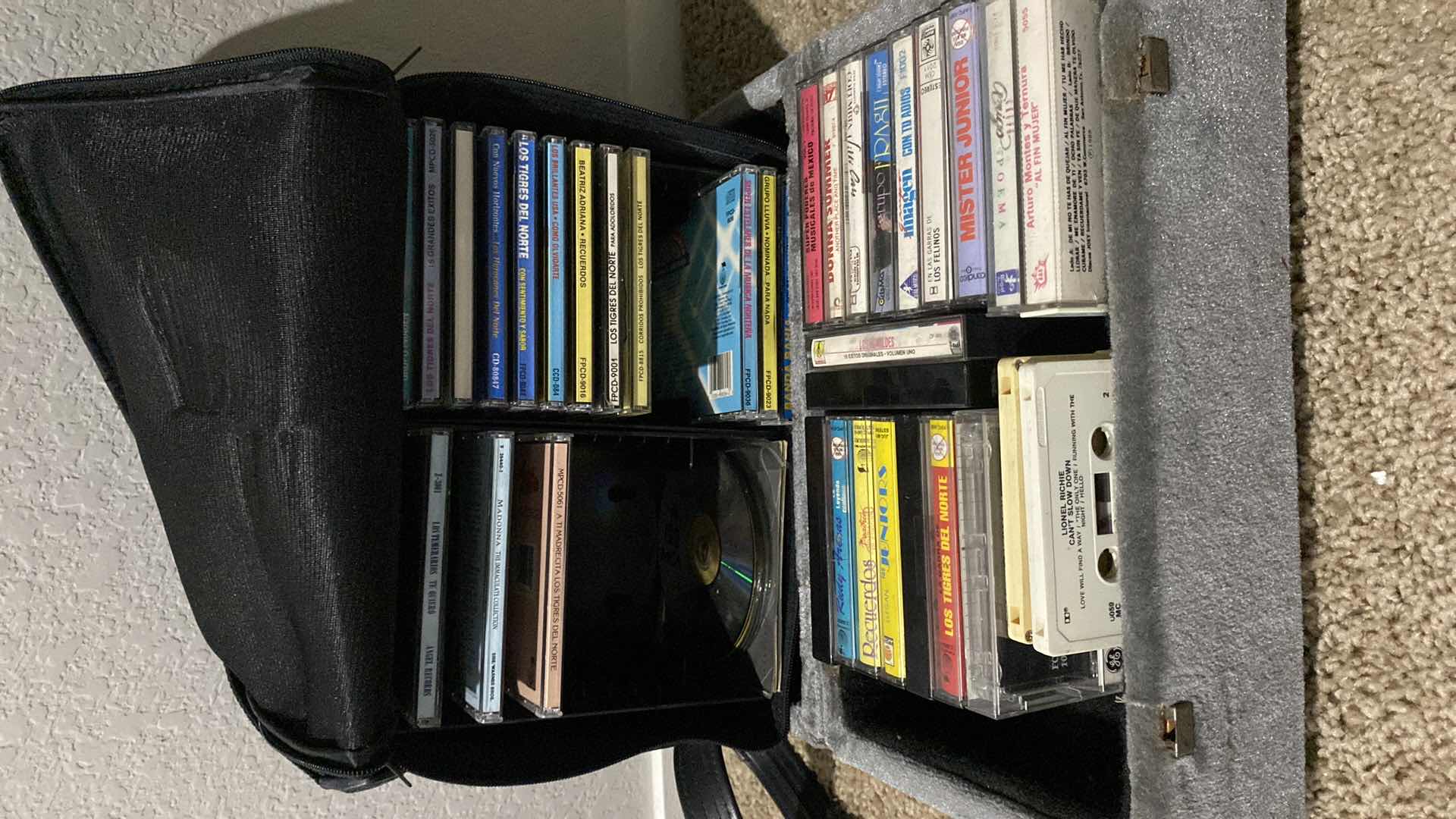 Photo 1 of BOX OF CASSETTES AND BAG OF CDS VARIOUS ARTISTS