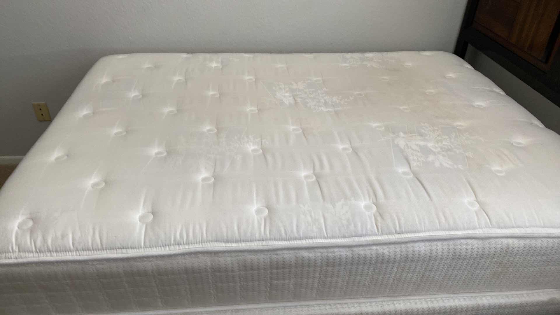 Photo 6 of FULL SIZE BED FRAME WITH BEDDING SERTAPEDIC GRAND MATTRESS AND BOXSPRING 58” X 80” H 54”