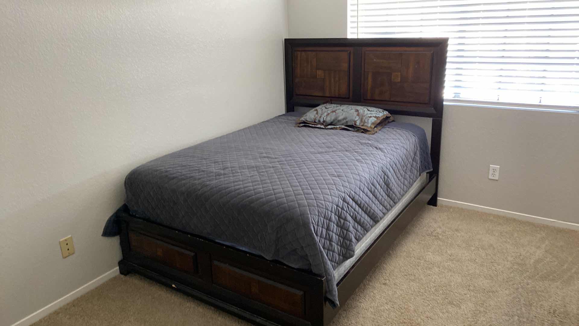 Photo 9 of FULL SIZE BED FRAME WITH BEDDING SERTAPEDIC GRAND MATTRESS AND BOXSPRING 58” X 80” H 54”