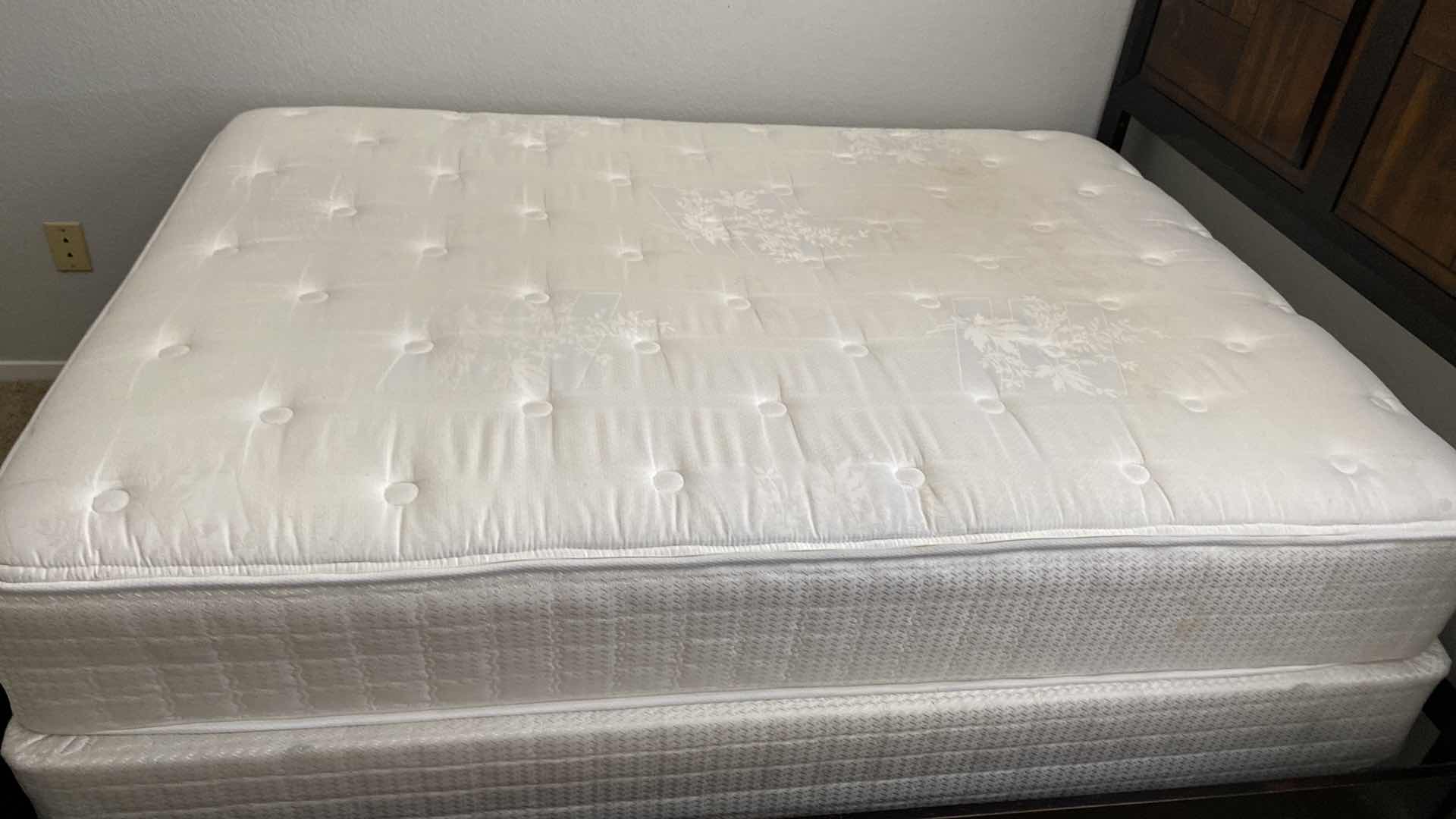 Photo 7 of FULL SIZE BED FRAME WITH BEDDING SERTAPEDIC GRAND MATTRESS AND BOXSPRING 58” X 80” H 54”