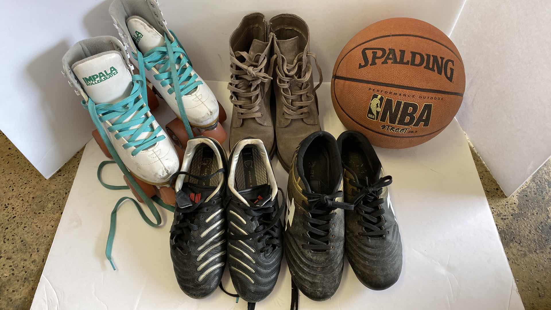 Photo 5 of LADIES SIZE 3 SKATES, SIZE 7 BOOTS AND CLEATS SPALDING BASKETBALL