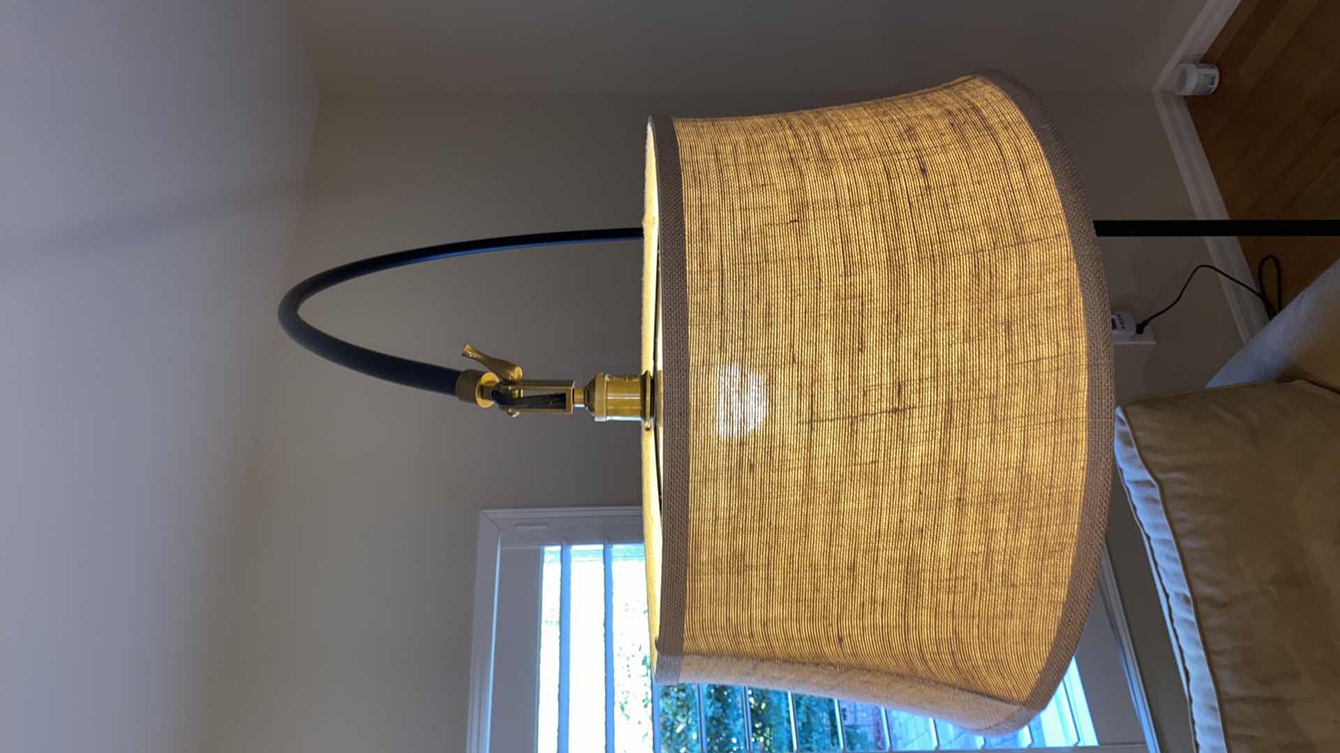 Photo 2 of CONTEMPORARY 86” ARC FLOOR LAMP WITH BURLAP SHADE 